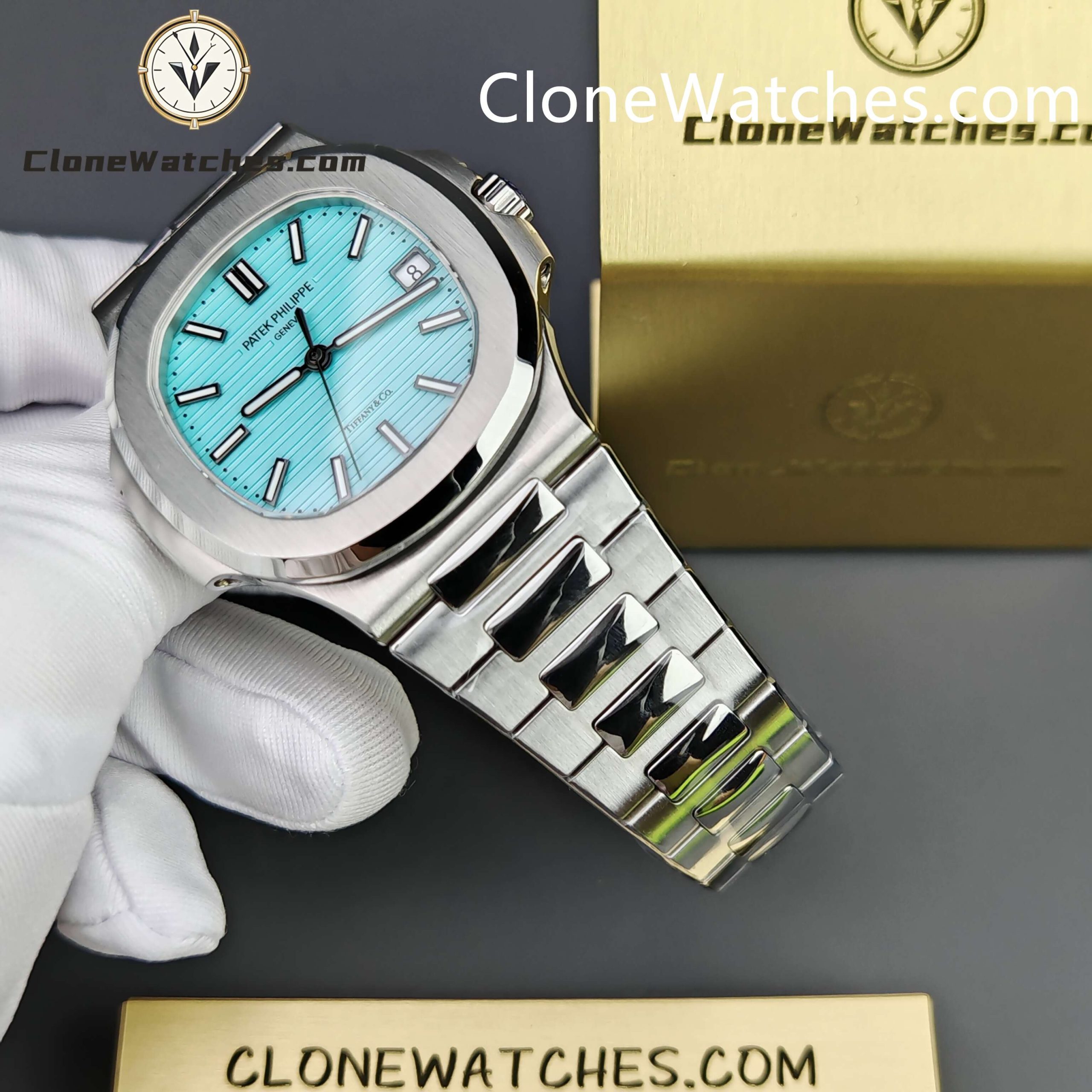 Patek Philippe Super Clone Watches 1:1 Nautilus 5711 Tiffany & Co Blue Dial