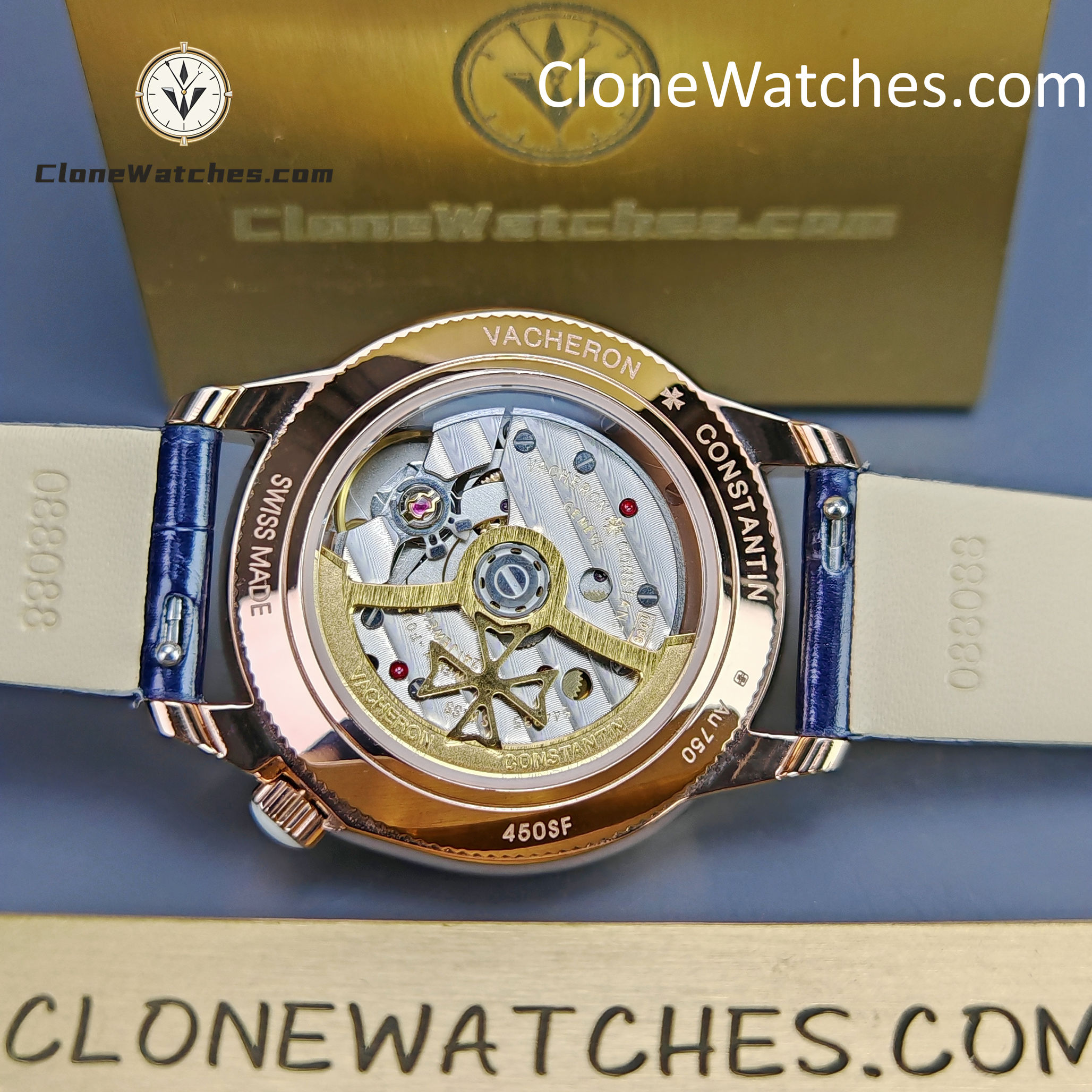 Vacheron Constantin Super Clone Watches 1:1 Égérie Moon Phase 8005F/000R-B498 White Dial