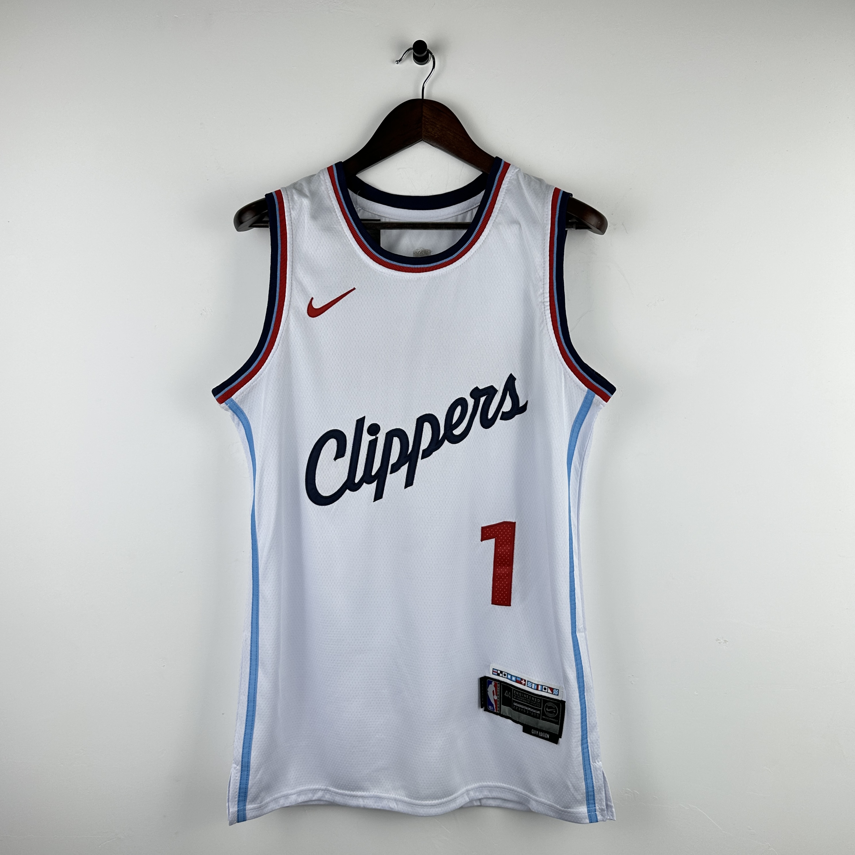 Embroidery 25th season Clippers White No. 1 Harden