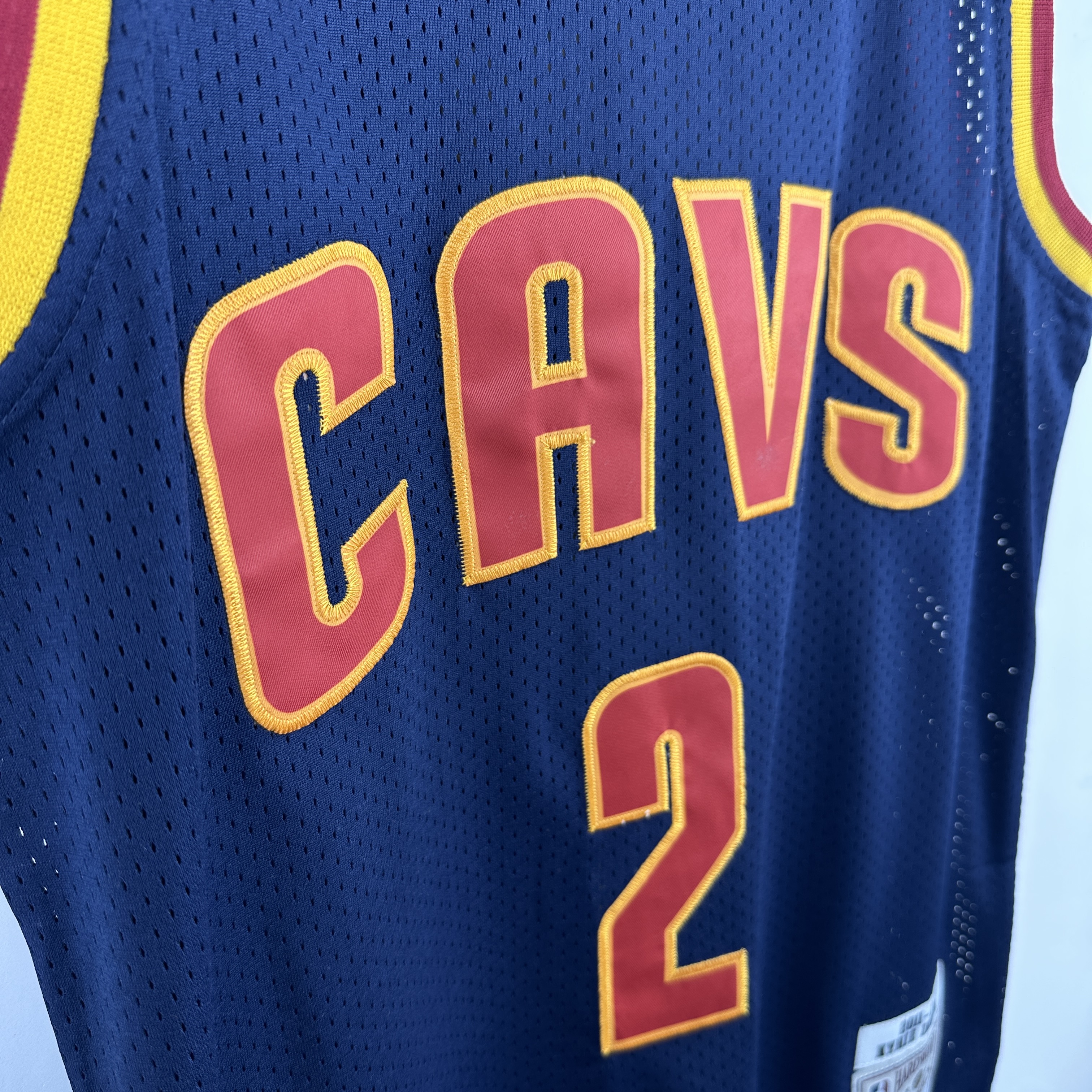 Embroidered MN Retro Jersey Cavaliers CAVS Navy Blue No. 2 Irving