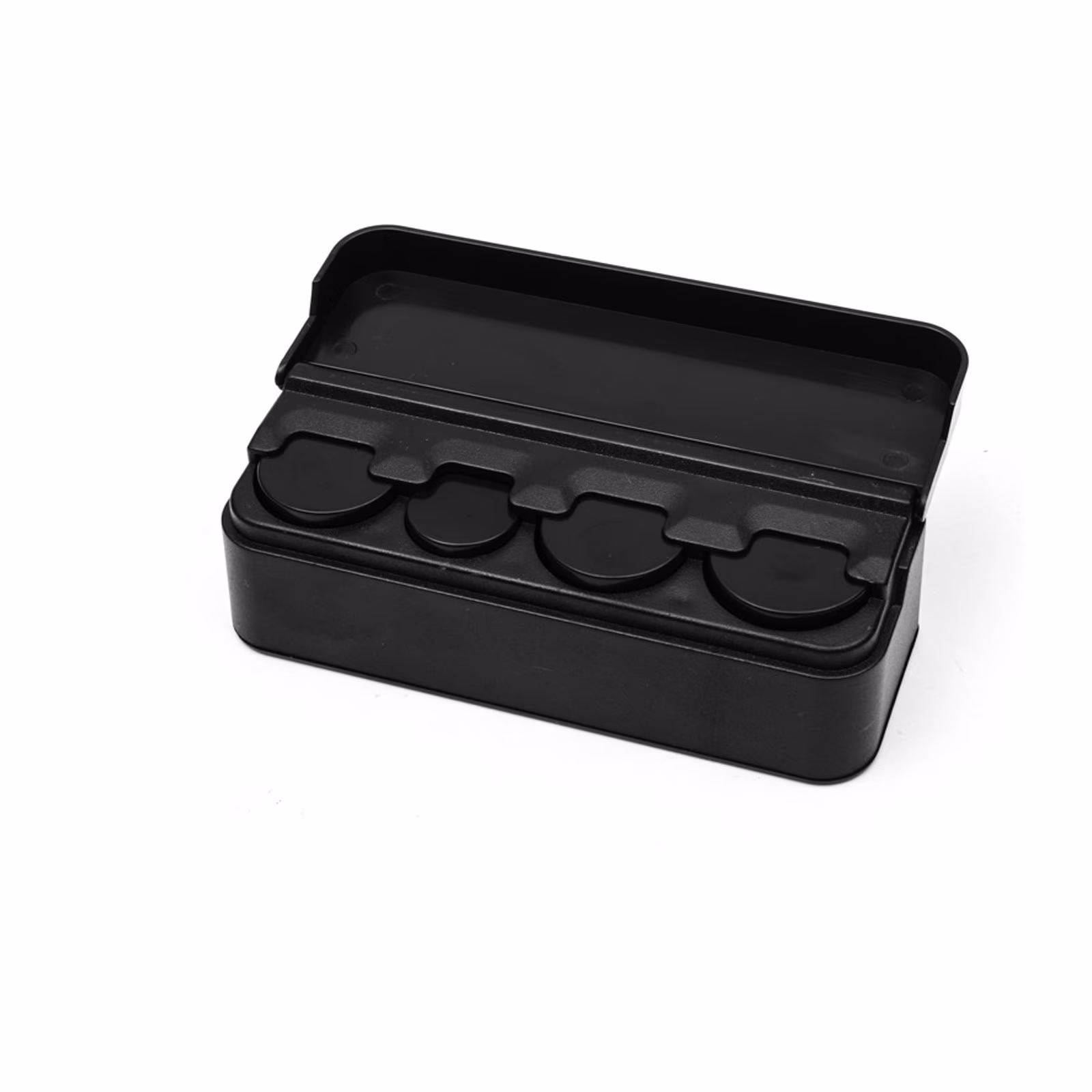 Universal Car Coin Holder Organizer with Flip Lid, Storage Dispenser Box for Quarters Nickels Pennies Dimes, Vehicle Center Console Accessories