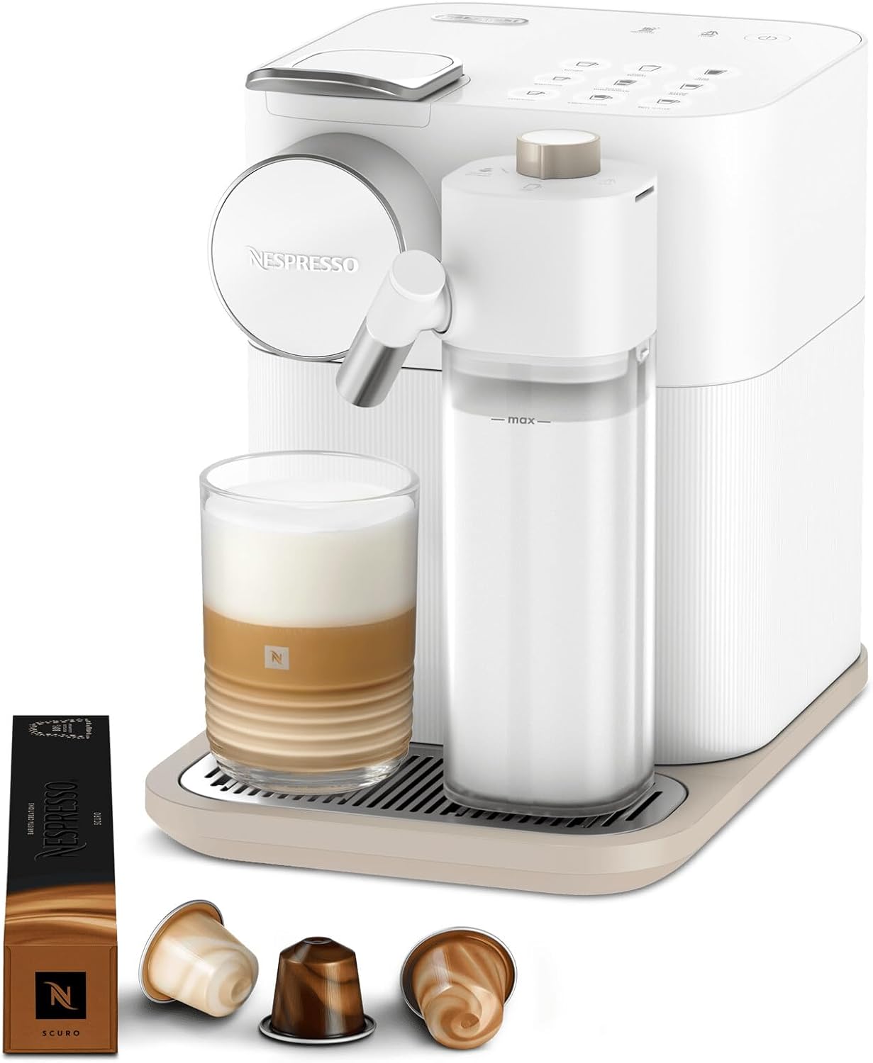 Machine à café système lait automatique 19 bars 1400W blanc