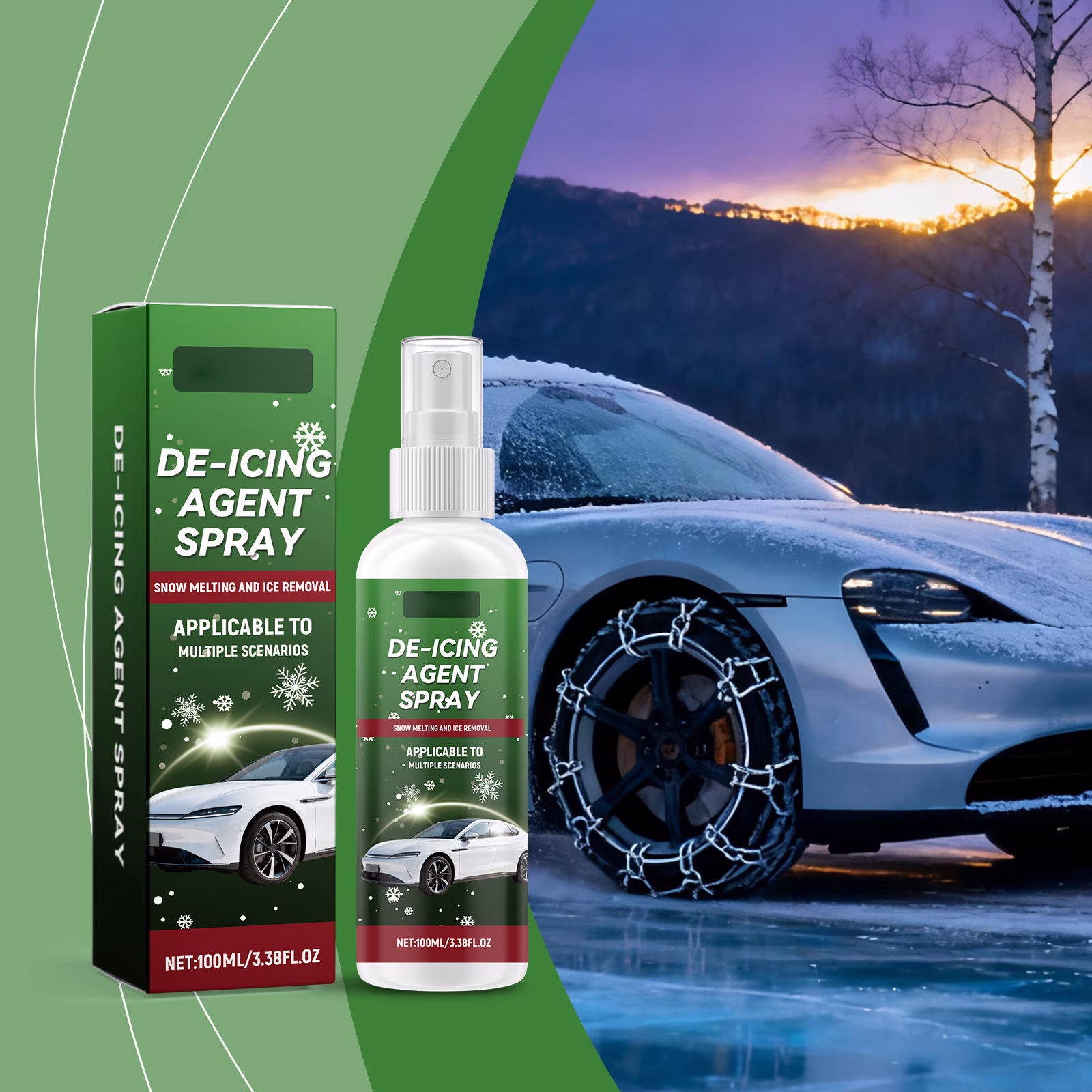 Tarmeek Windshield De-Icer Spray, Car Anti-Freeze Spray Prevents Icing and Quick Thaw Deicer, Deicer for Car Windshield