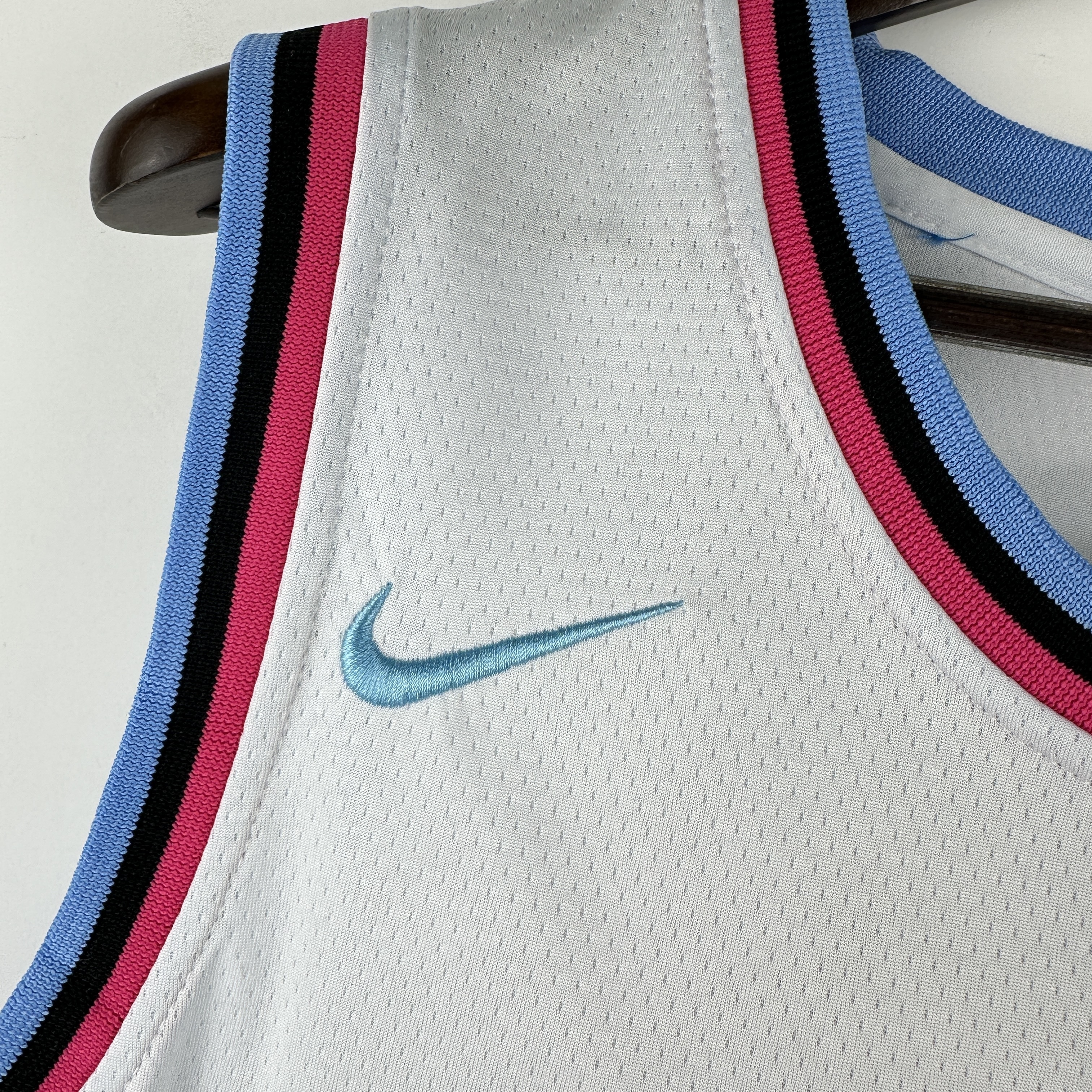 Embroidered Heat Crew Neck White #3 Dwyane Wade