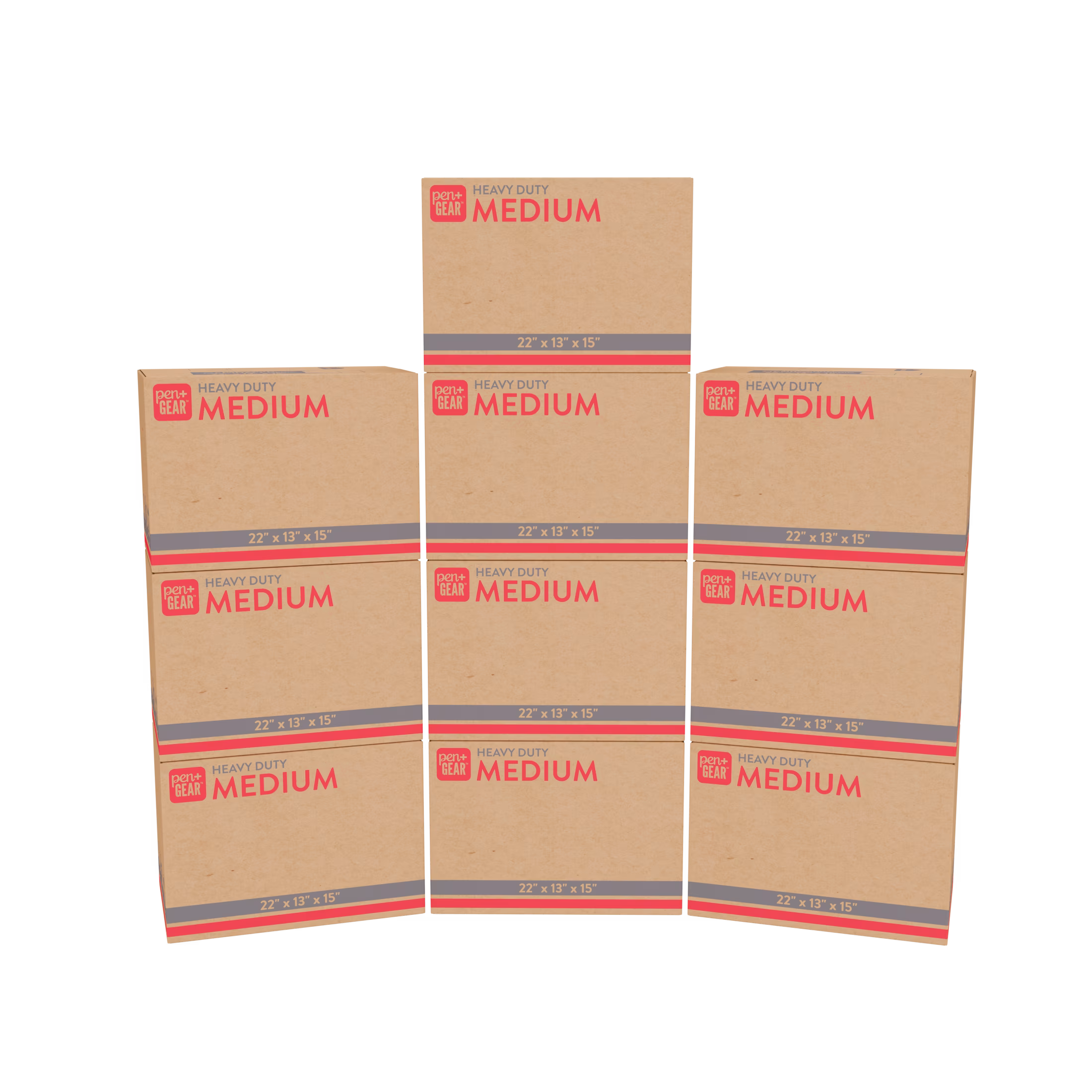 (10 pack) Pen+Gear Medium Heavy Duty Kraft Moving Boxes, 22 Inches x 13 Inches x 15 Inches