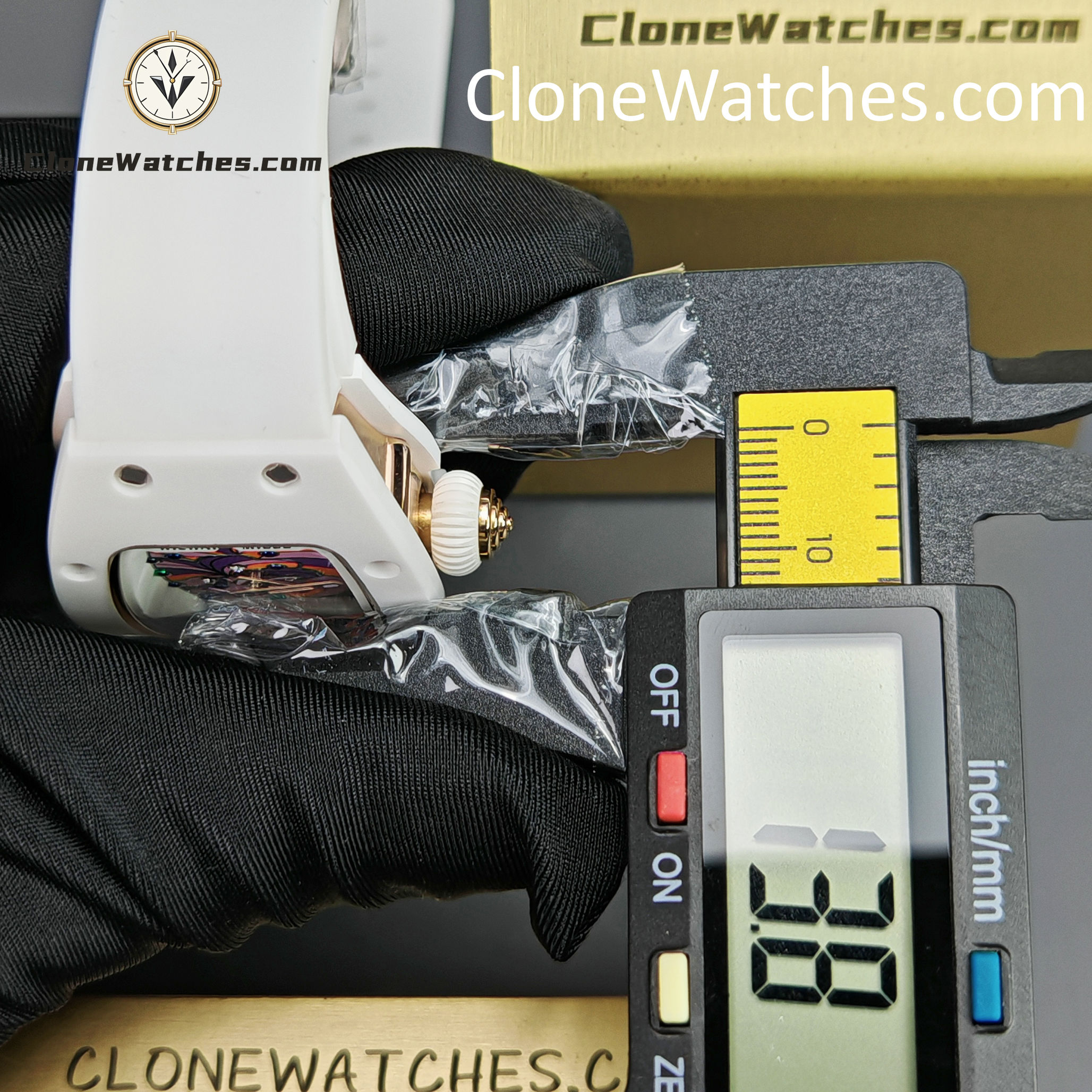 Richard Mille Super Clone Watches 1:1 RM 07 – 01 White Ceramic Marshmallow Dial White Strap