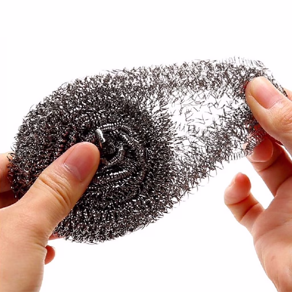 Kitchen Product Ball Scouring Stainless 6Pcs Scrubbing Wire Pad Steel Sponges Steel Kitchen Bar Cleaning Brush Silver