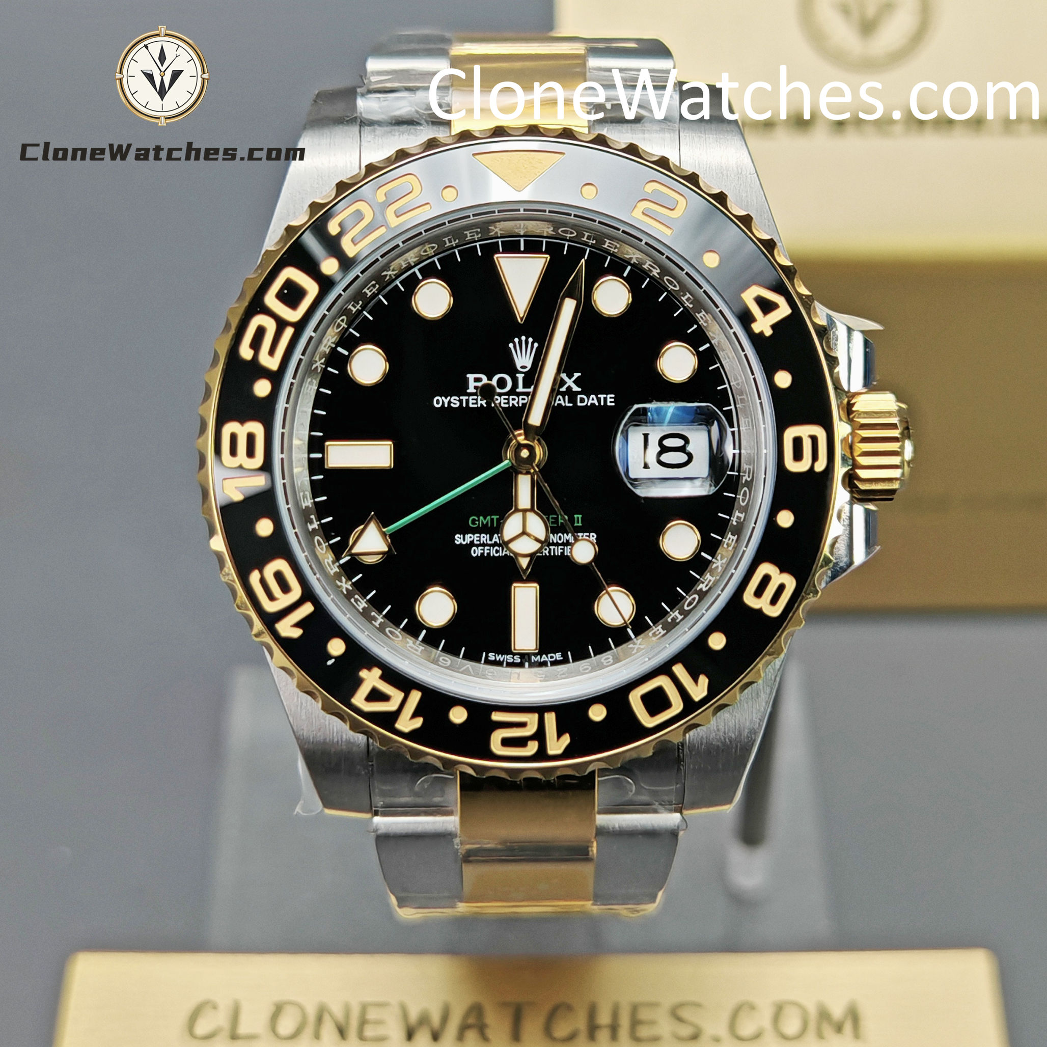 Rolex Super Clone Watches 1:1 GMT Master II 116713-LN-78203 Oyster 3186 Movement