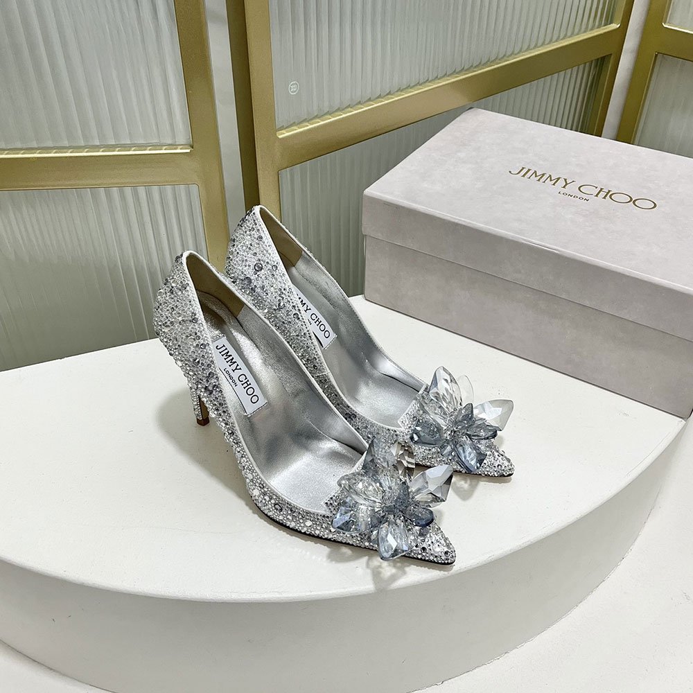 Jimmy Choo Allure Crystal Point Slide Sandal