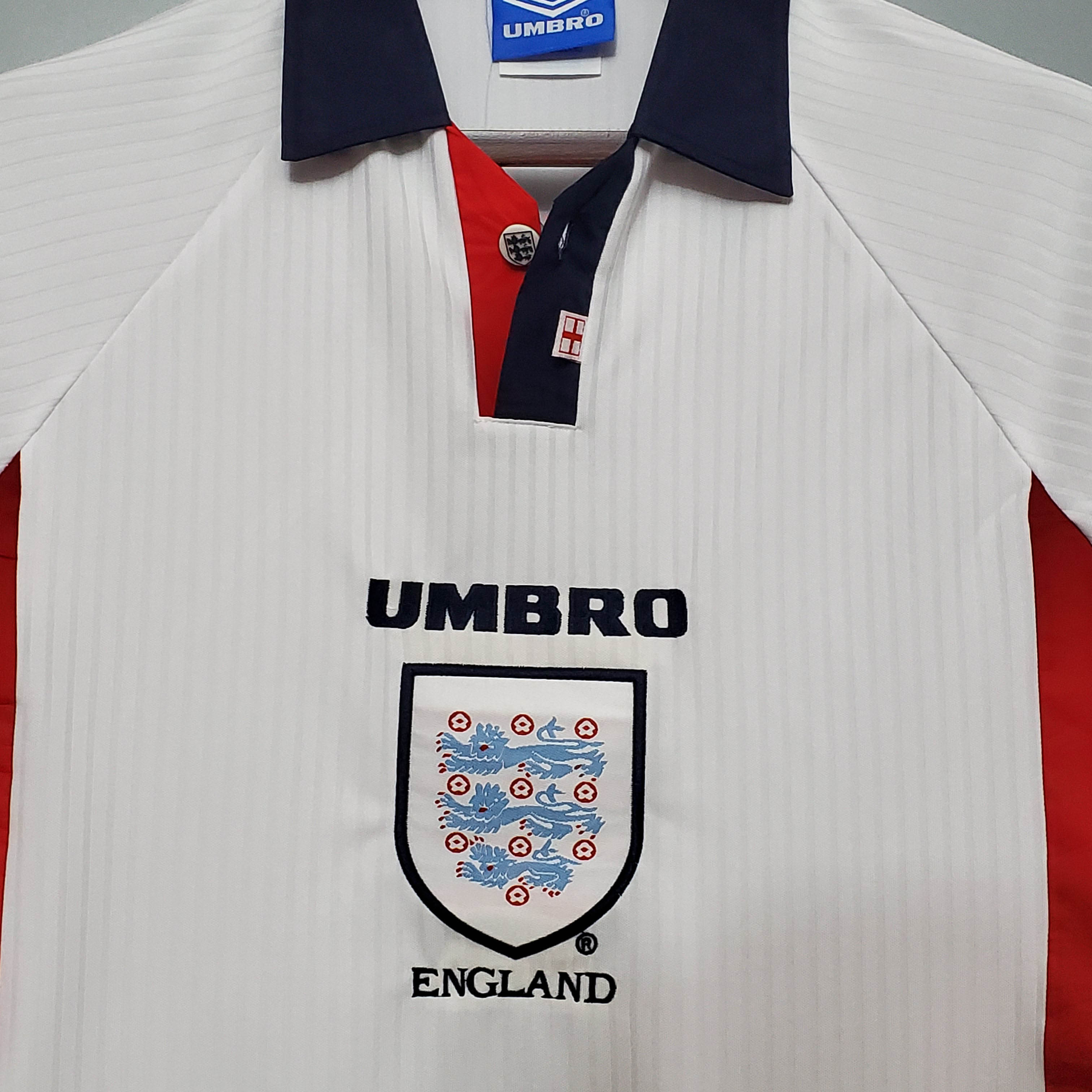 1998 Retro England Home Soccer Jersey-Fans