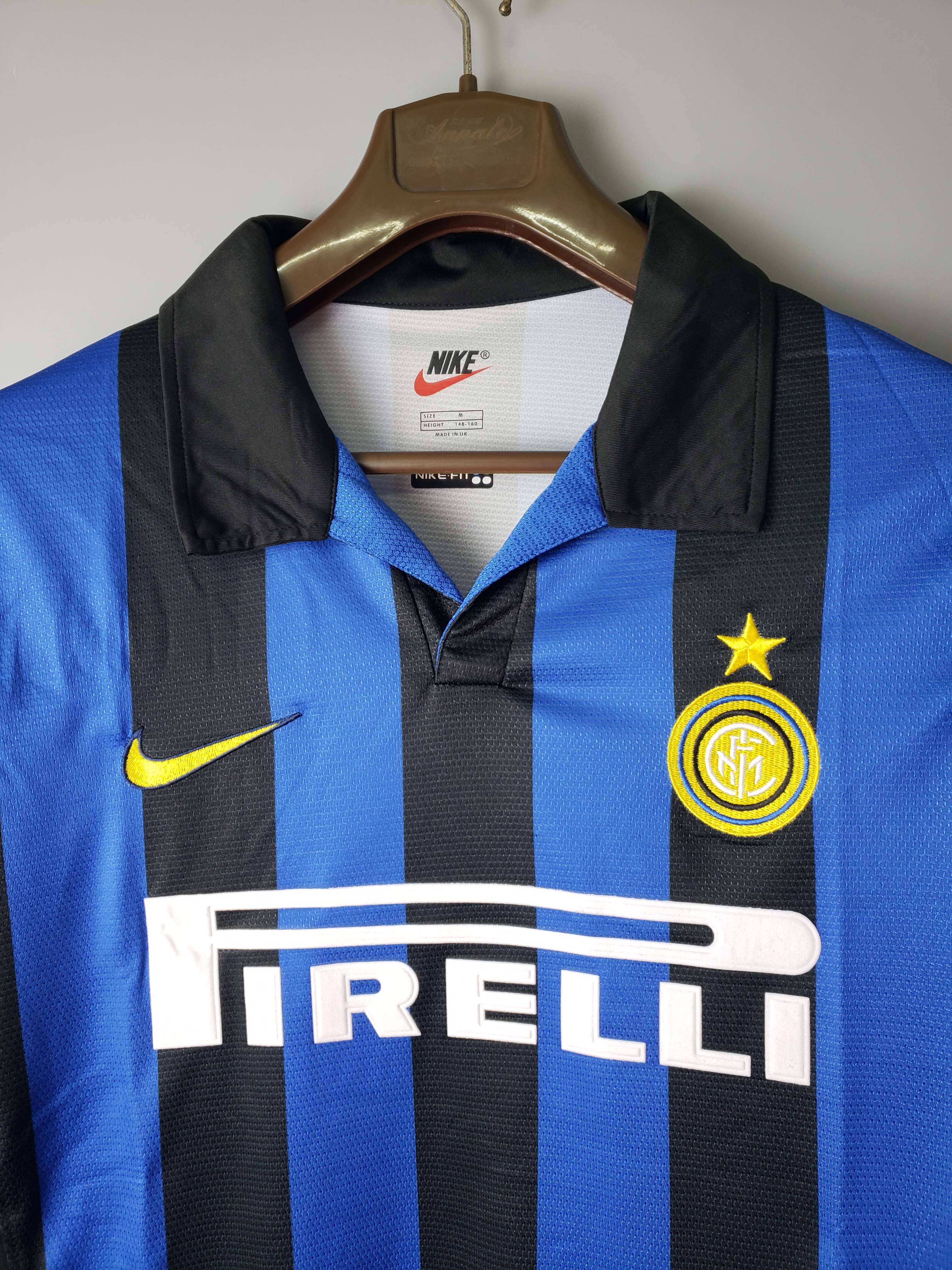 1998/1999 Retro Long Sleeve Internazionale Milan Home Football Jersey 1:1 Thai Quality - Fans Edition