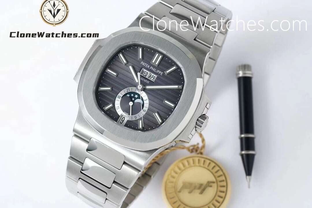 Patek Philippe Super Clone Watches 1:1 Nautilus 5726 Annual Calendar Grey Dial
