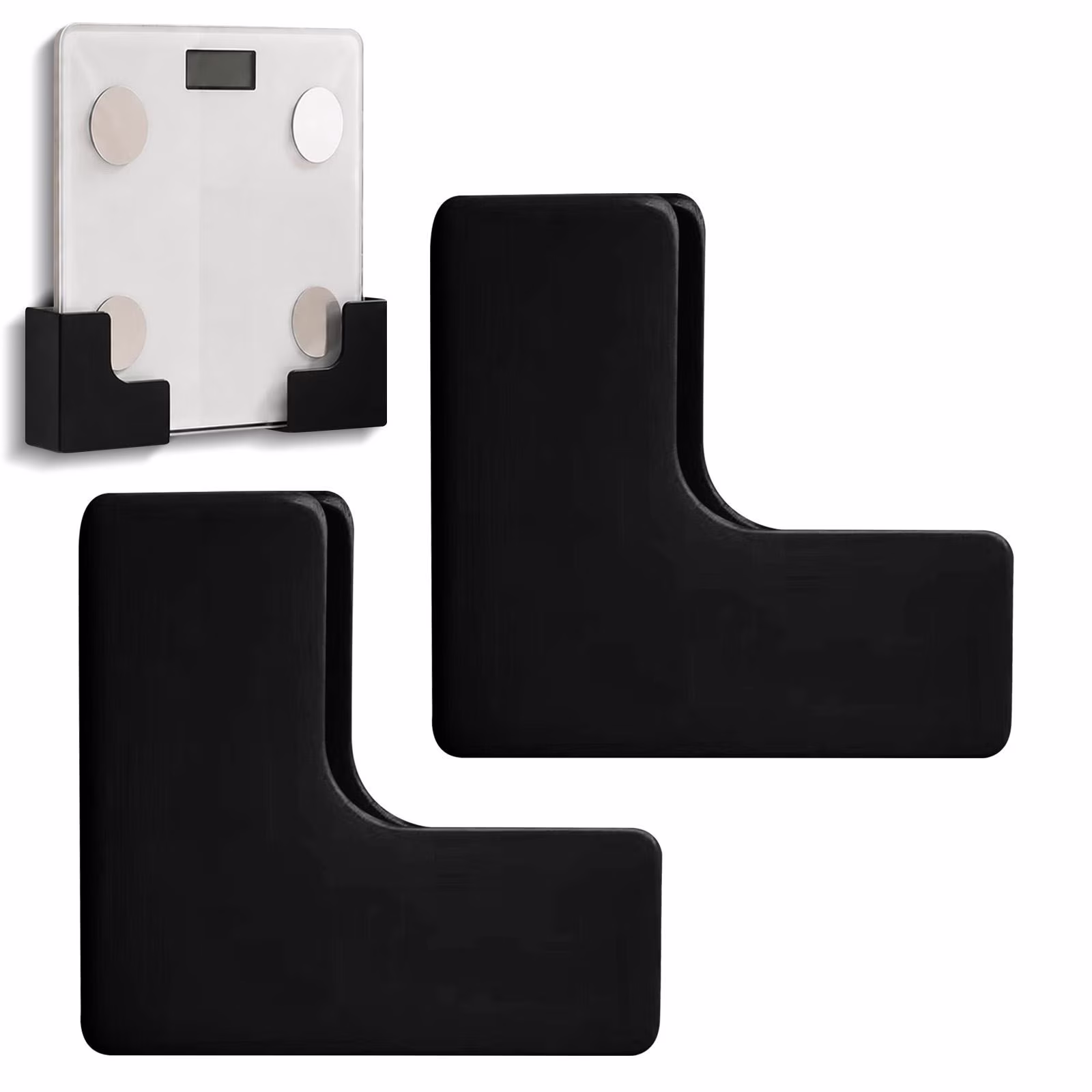 Wall-Mounted Bathroom Scale Holder – No-Drill Adjustable Bracket, 1 Set(White)