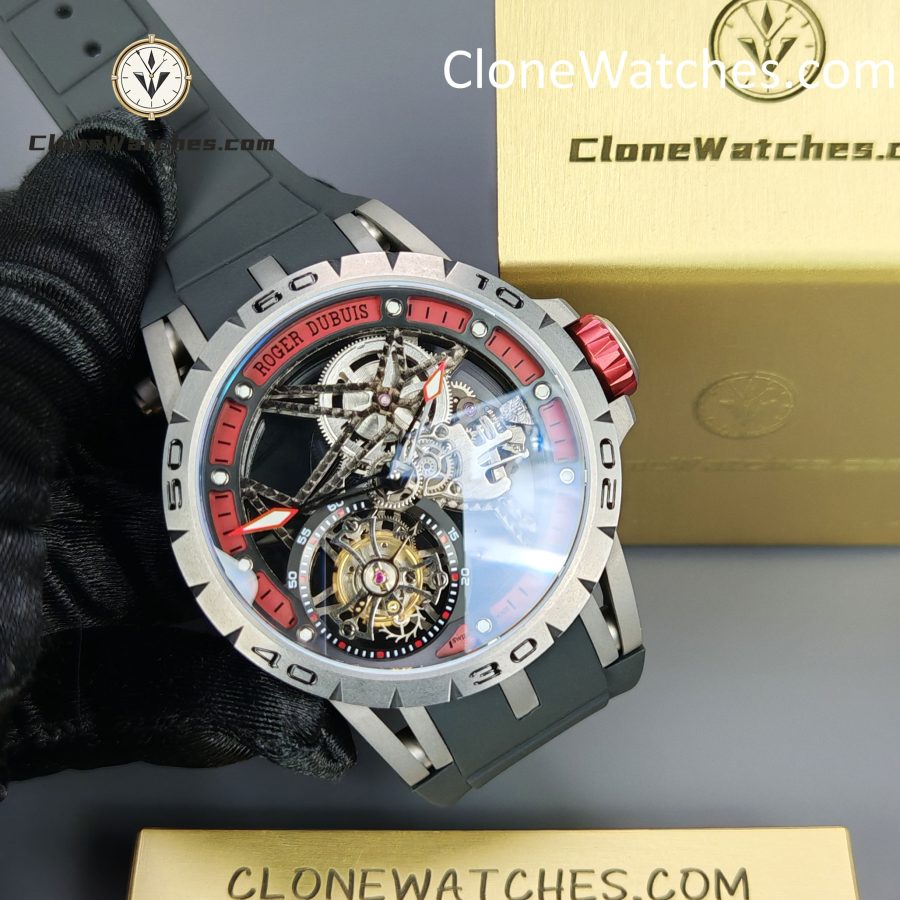Roger Dubuis Super Clone Watches 1:1 Excalibur Spider Skeleton Tourbillon RDDBEX0545 42MM