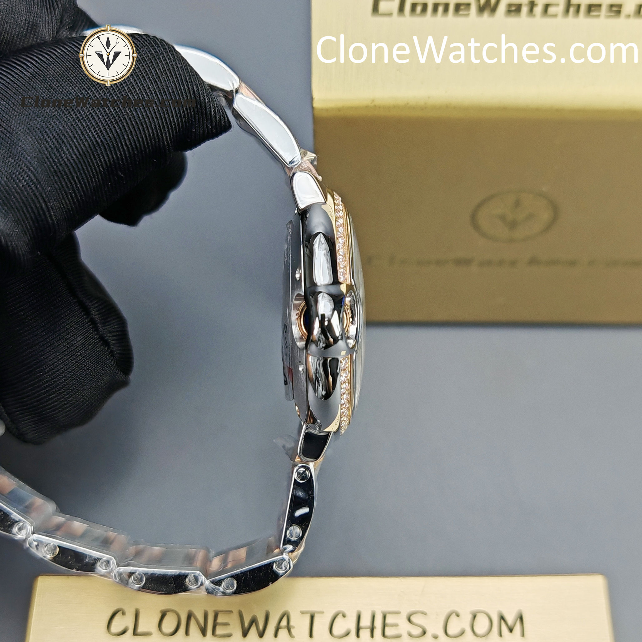 Cartier Super Clone Watches 1:1 Ballon Bleu de W3BB0023 Silver Dial Diamond bezel 33mm