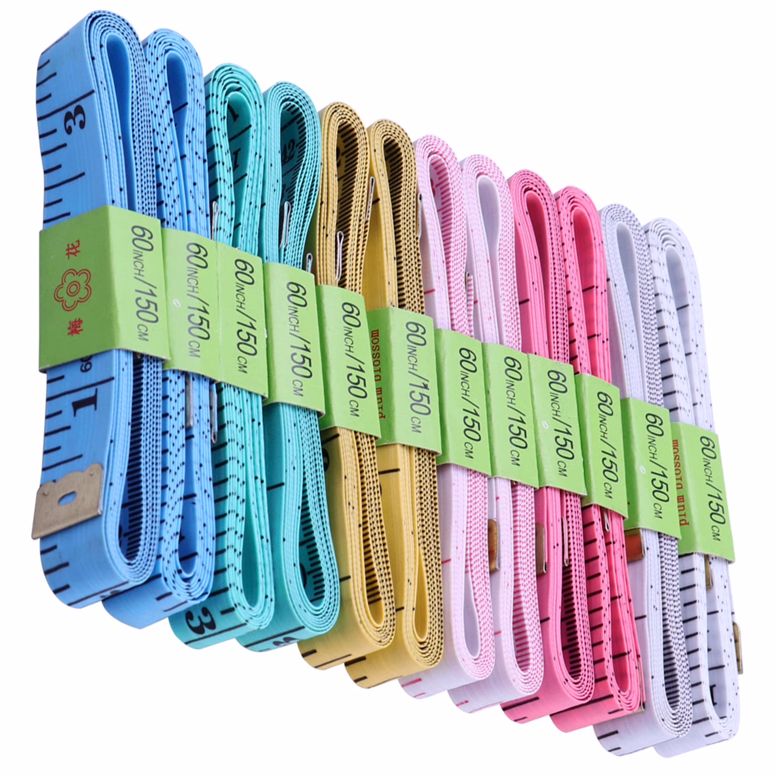 BESTOYARD 12Pcs Measuring Tape Flexible Plastic Cloth Tape Measure Easy Carry Assorted Colors