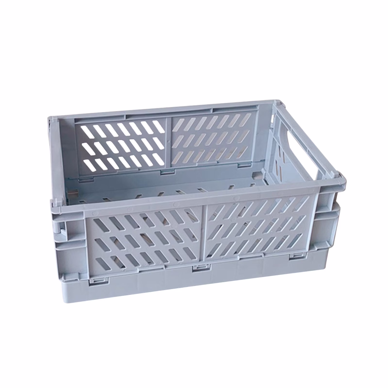 Yhmxh Plastic Folding Baskets, Small Basket Organizer for Desk, Collapsible Crates for Storage, Aesthetic Desktop Storage Bins for Bedroom Living Room Kitchen Bathroom Office, Organizer Gifts(Blue)