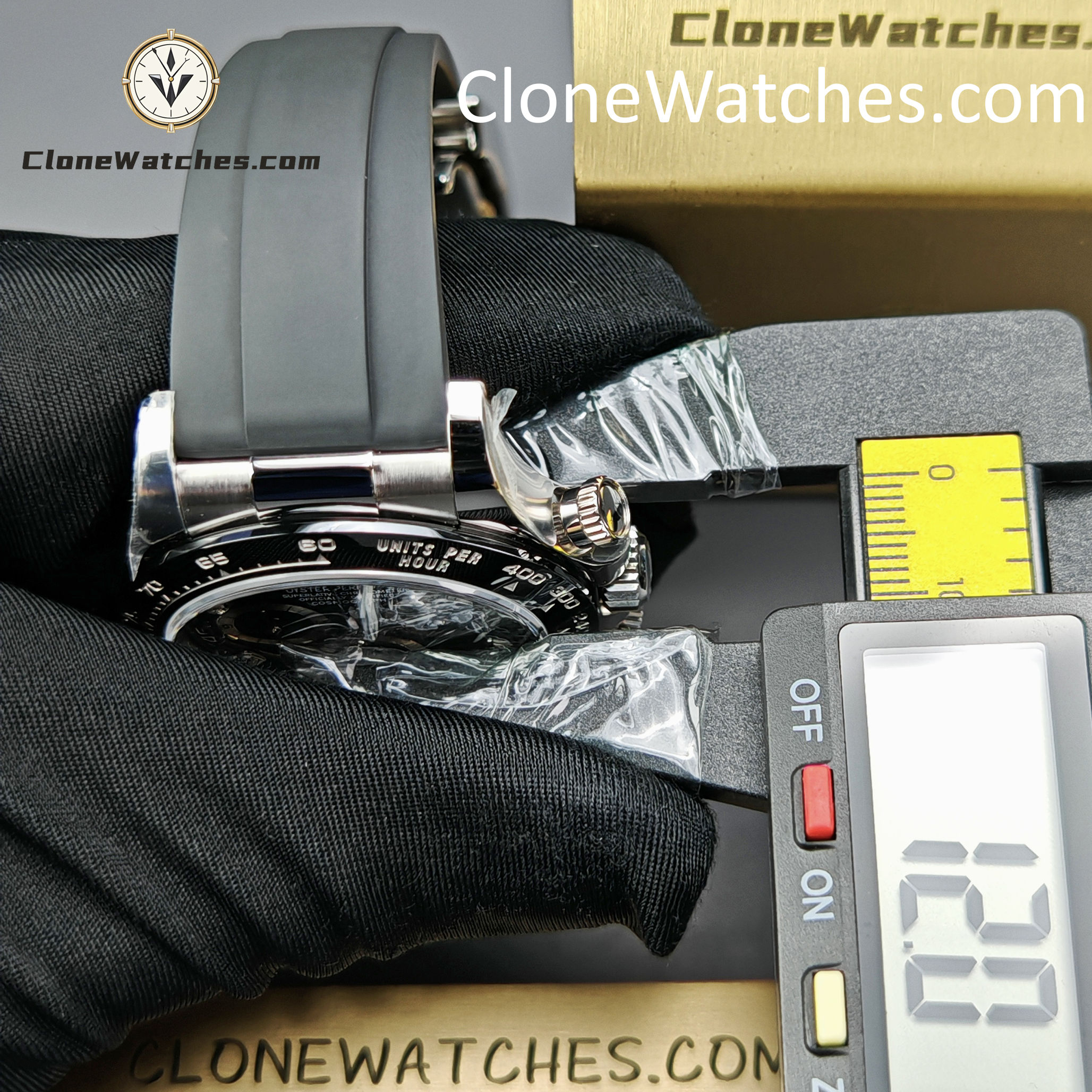 Rolex Super Clone Watches 1:1 Daytona Black Diamond Dial m116519ln-0025 4130 Movement
