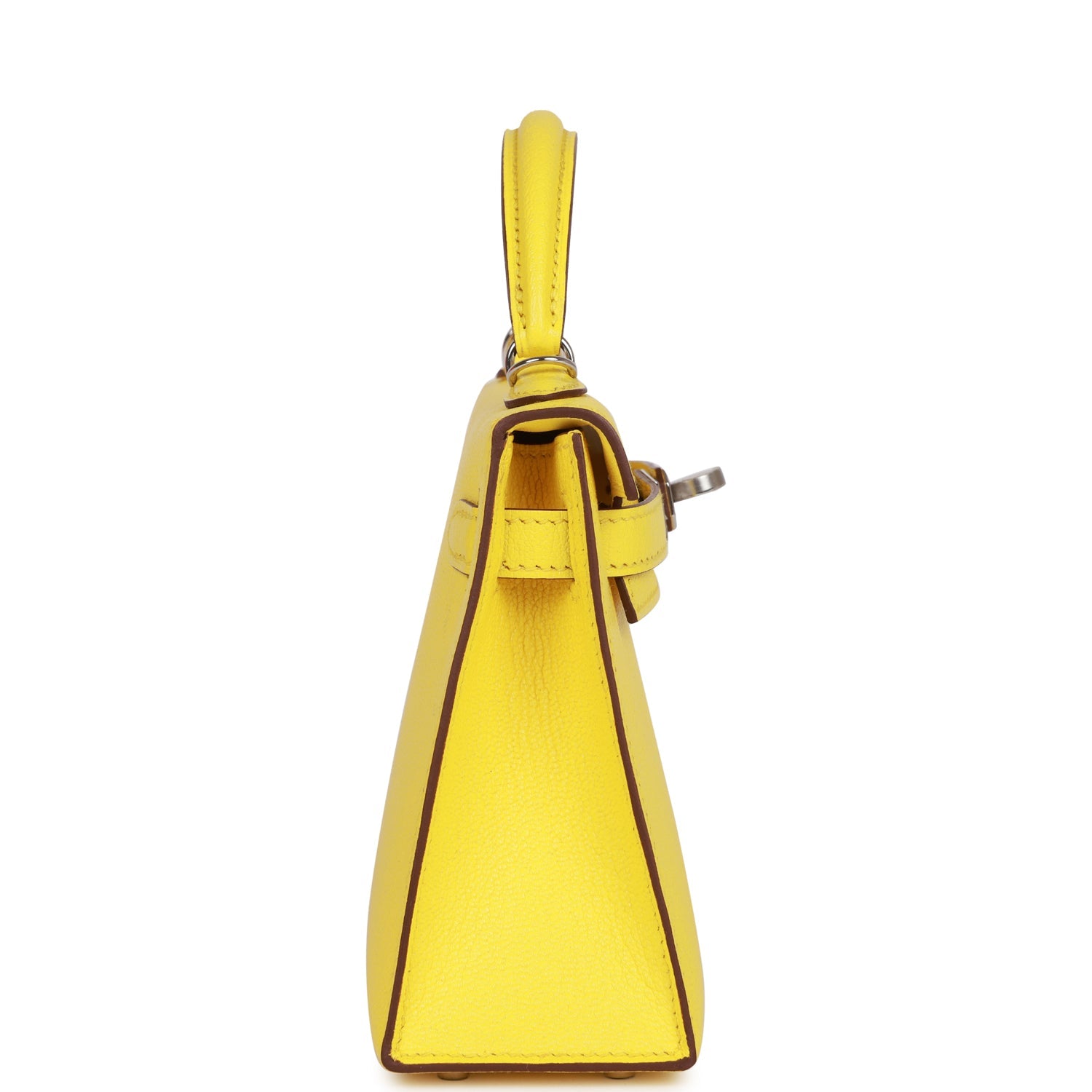 Hermes Kelly Sellier 20 Jaune Citron Chvre Palladium Hardware
