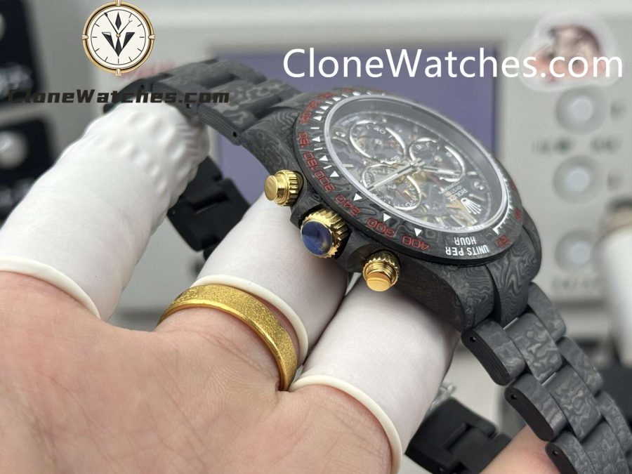 Modified Super Clone Watches 1:1 Rolex Daytona 4130 Super Lightweight Carbon Fiber “Red Tachymeter” 40mm