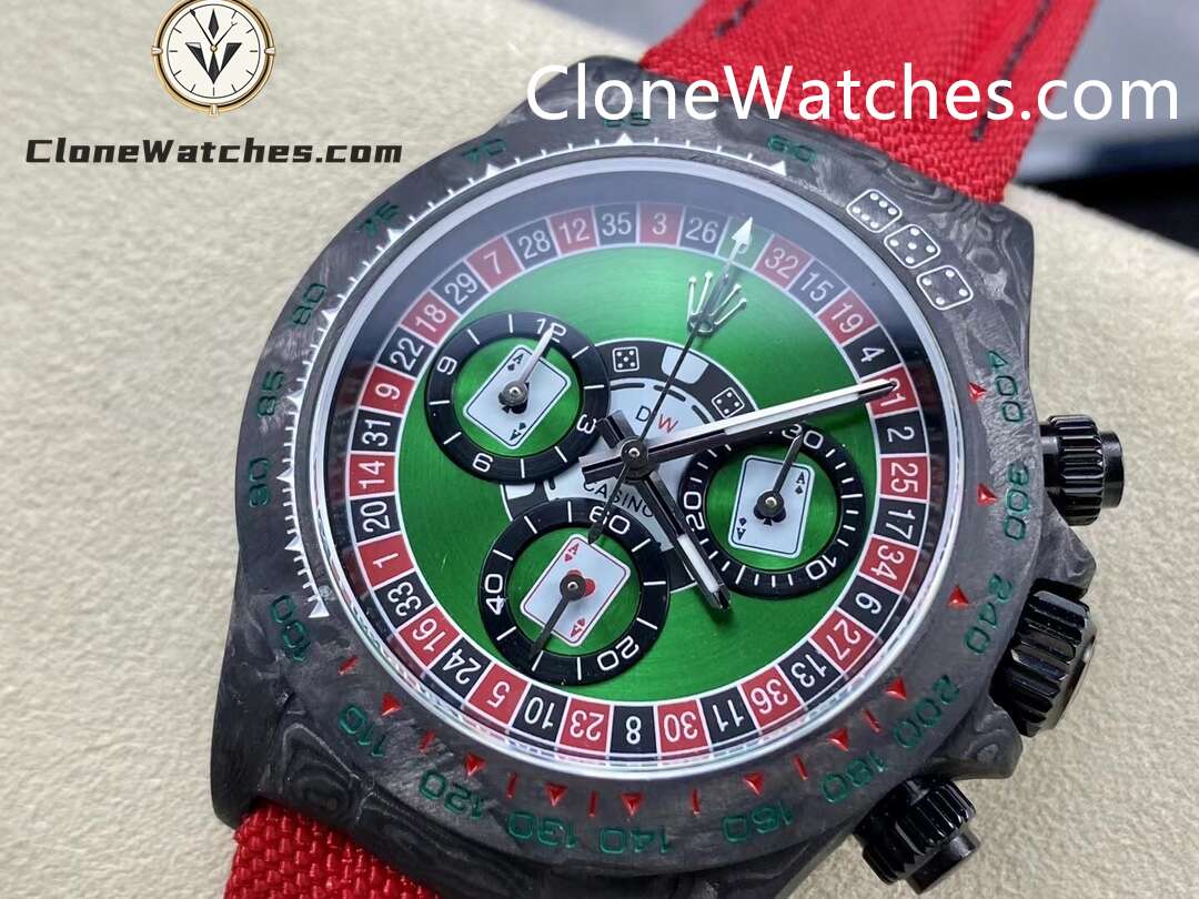 Modified Super Clone Watches 1:1 DiW Rolex Daytona NTPT Carbon LUCKY PLAYER