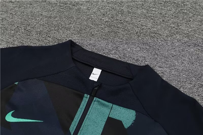 2023/2024 Barcelona Half Pull Training Colorful Dark Blue Suit