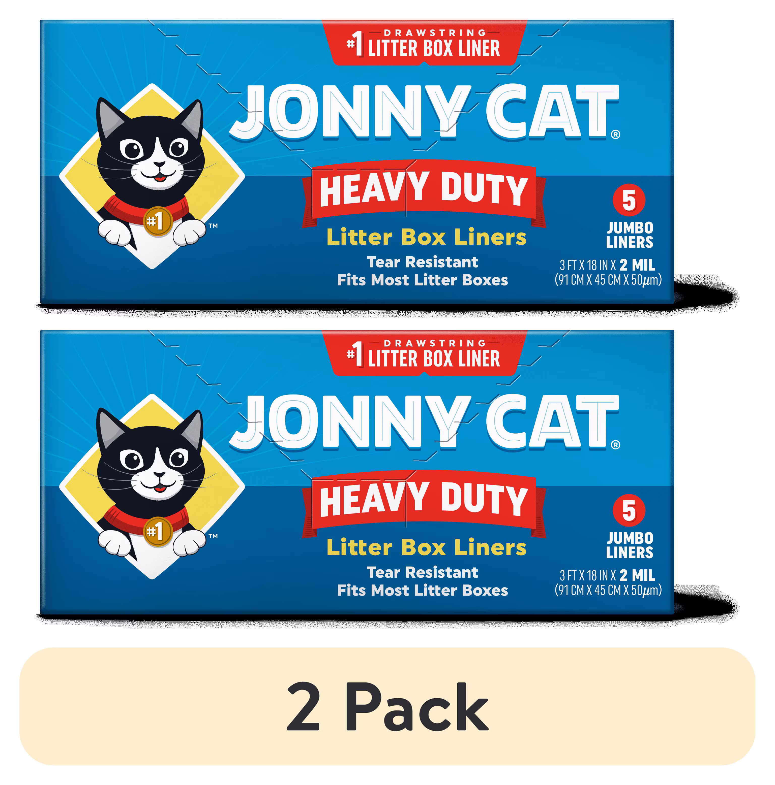 Jonny Cat Heavy Duty Jumbo w/Drawstring Litter Box Liners, 5 ct