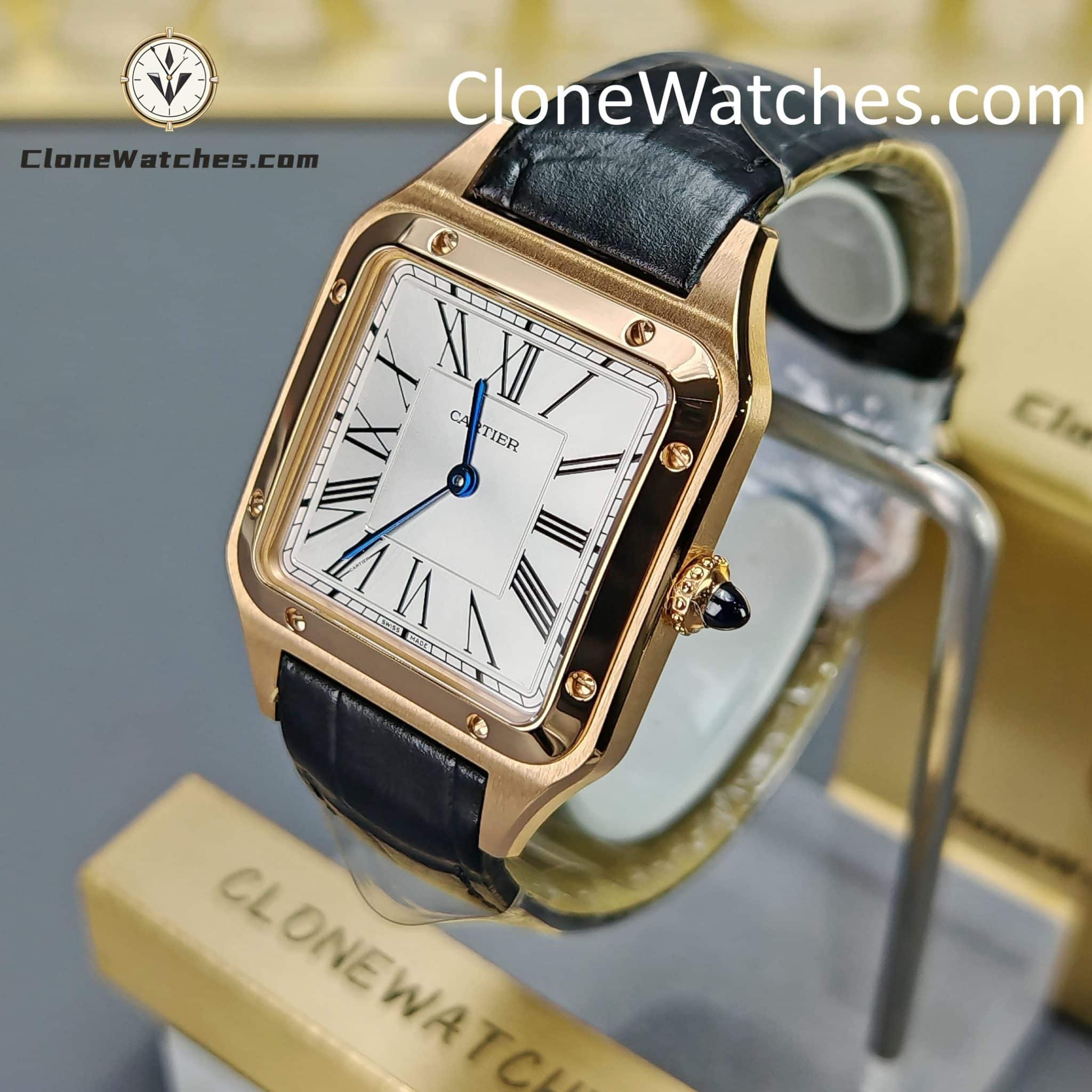 Cartier Super Clone Watches 1:1 Santos Series Silver Grey Dial 43.5*31.4mm WGSA0116