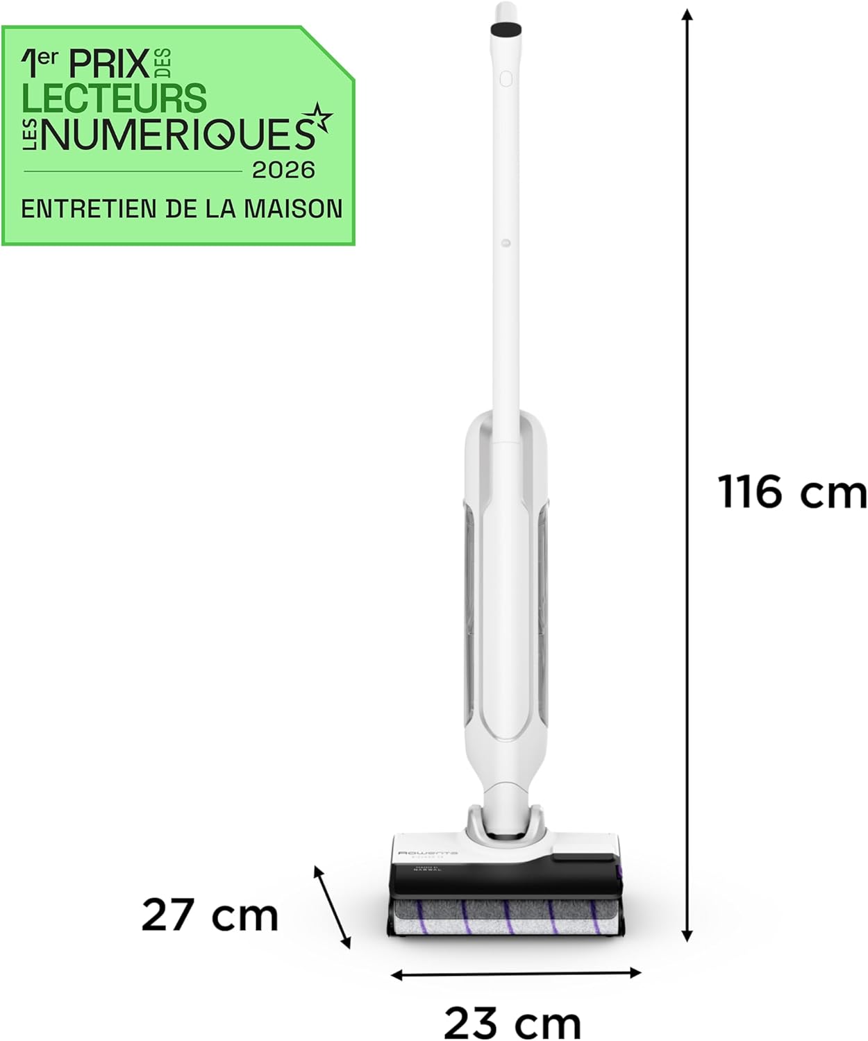 Aspirateur laveur X Clean 10 inclinable 180° auto nettoyage séchage 65°C 60 min tâches tenaces poils animaux blanc
