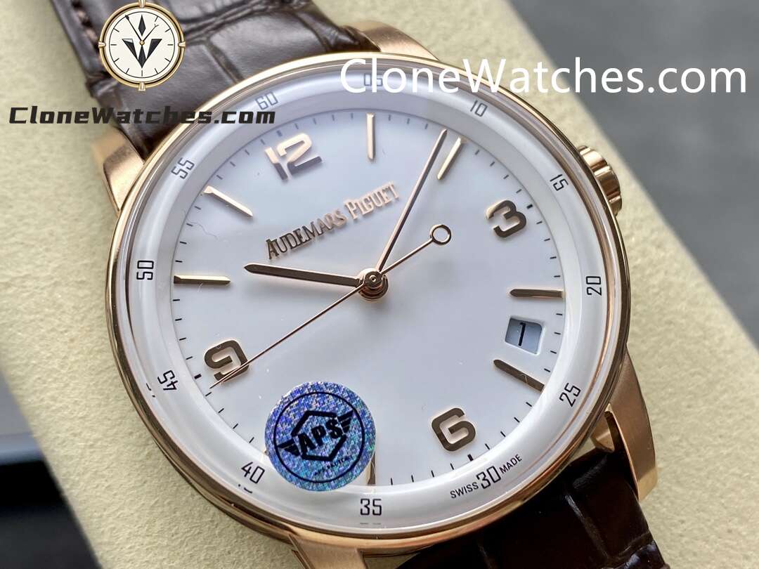 Audemars Piguet Super Clone Watches 1:1 Code 11.59 by Rose Gold 15210OR White Dial 41MM