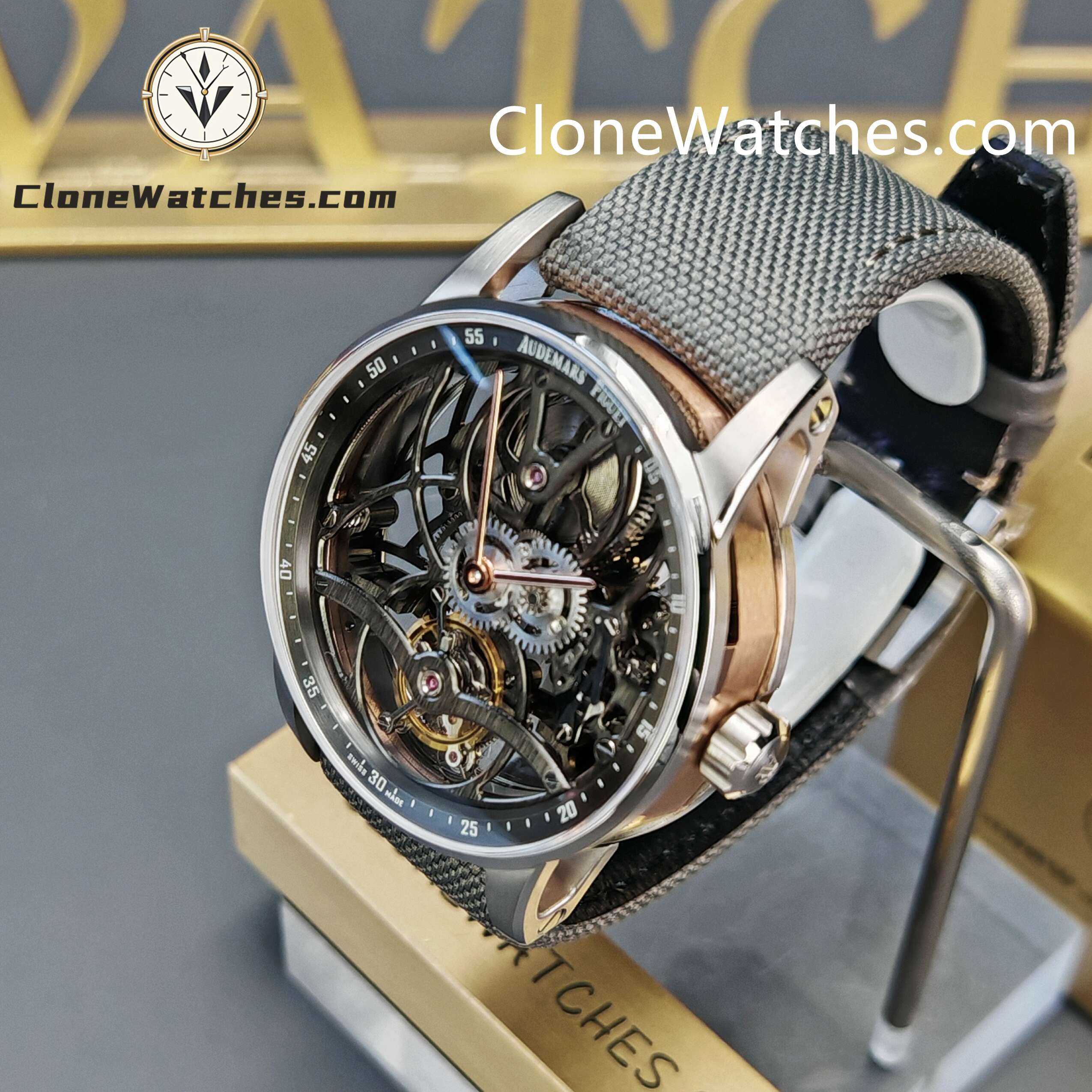 Audemars Piguet Super Clone Watches 1:1 Code 11.59 Tourbillon Grey Openworked 26600CR 41mm