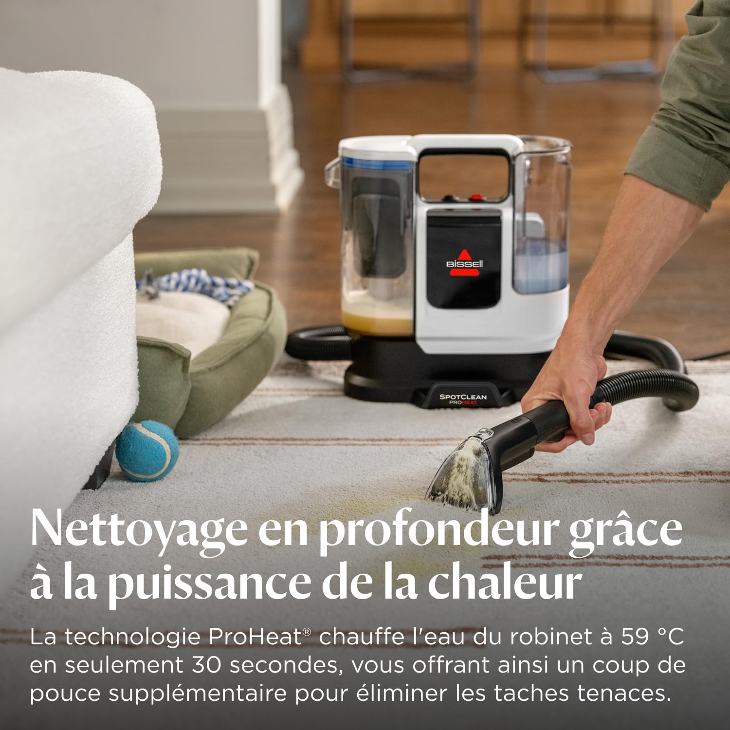 Shampouineuse canapé 1125 W triple nettoyage taches tenaces
