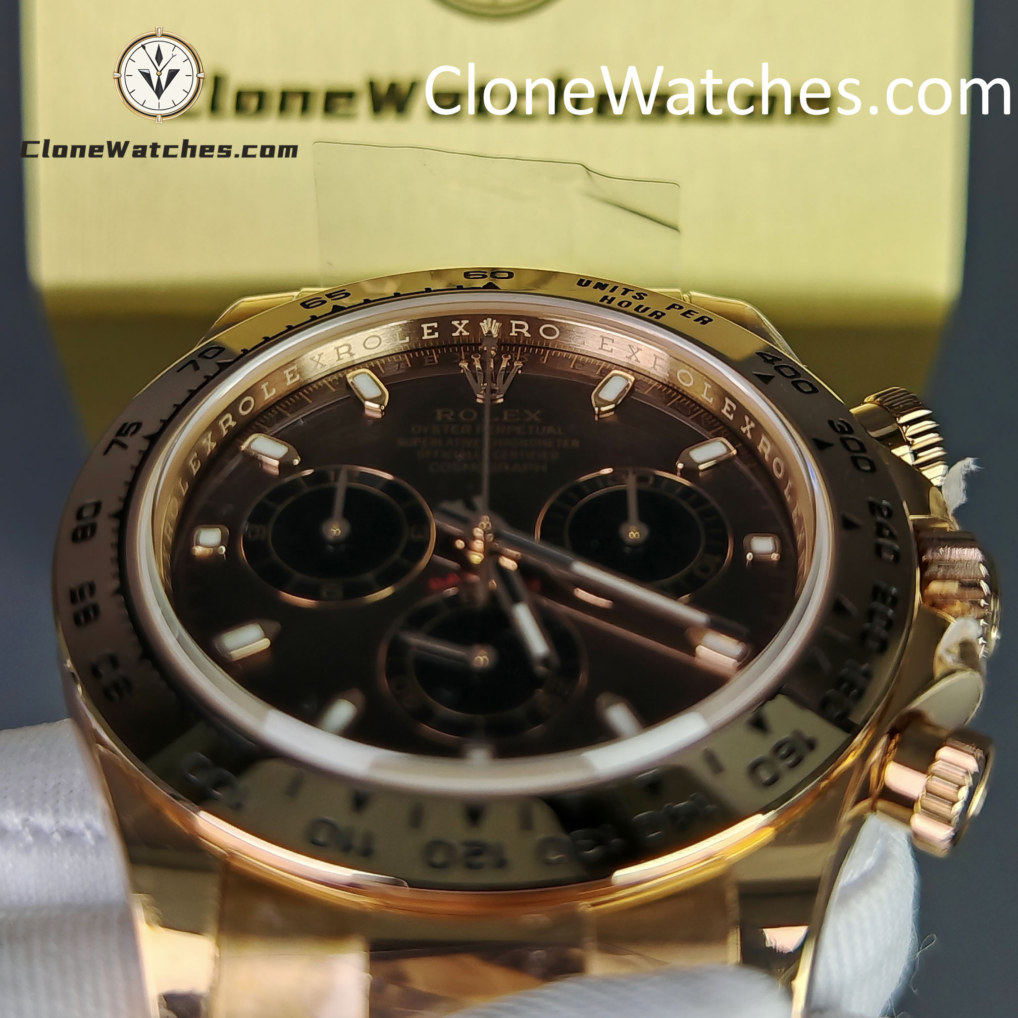 Rolex Super Clone Watches 1:1 Daytona Rose Gold Chocolate Dial m116505-0013 4130 Movement