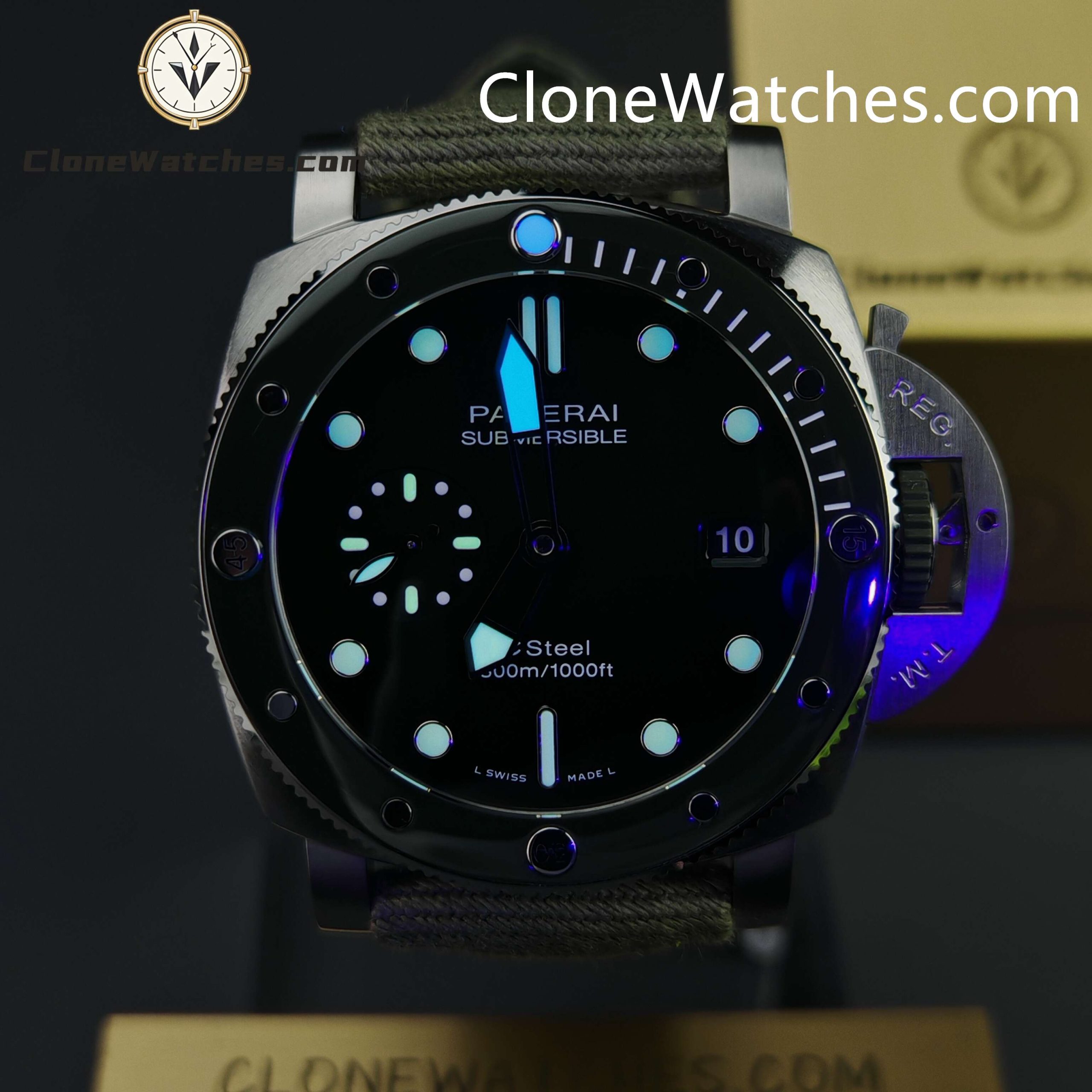 Panerai Super Clone Watches 1:1 Submersible QuarantaQuattro Verde Smeraldo PAM01287 New version
