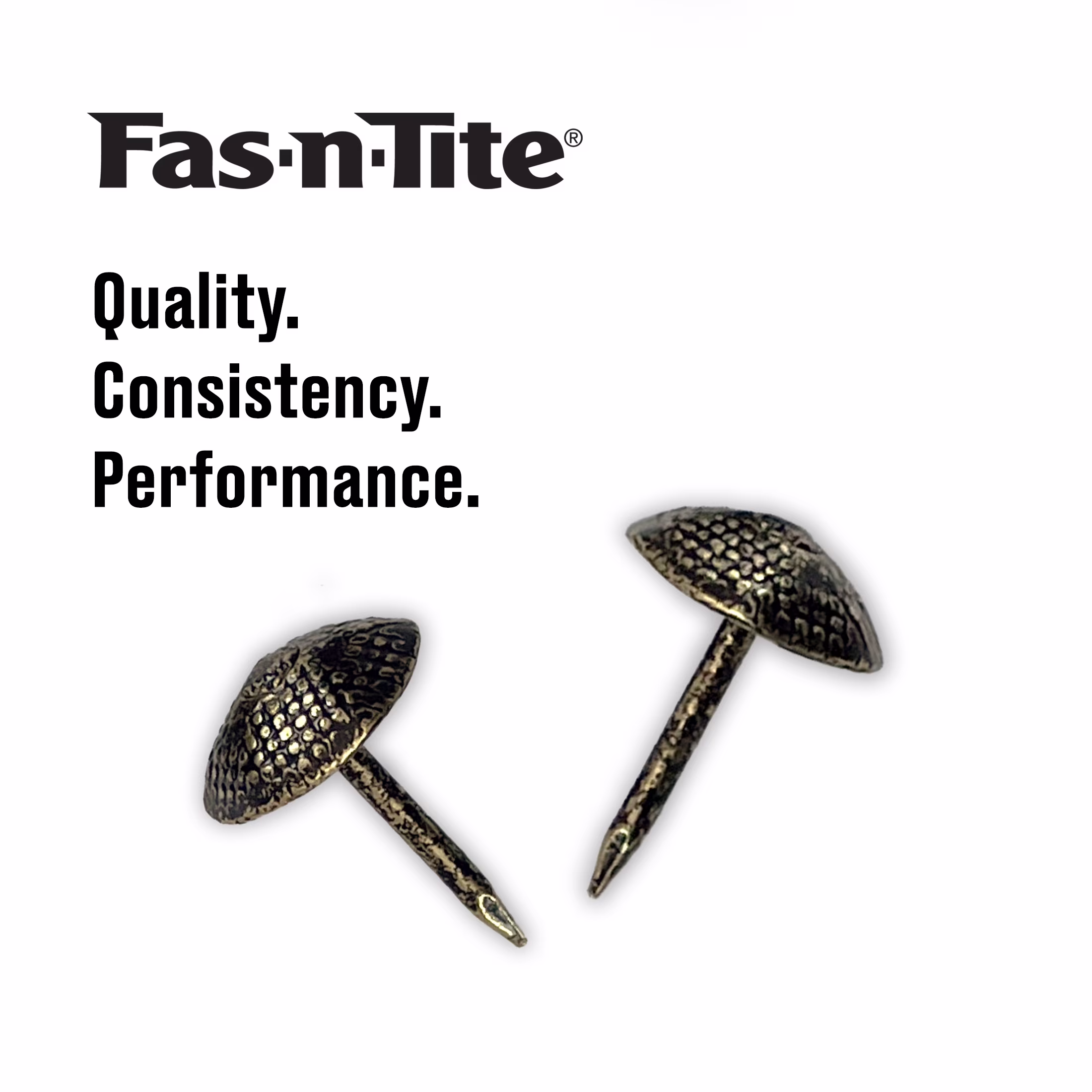 Fas-n-tite Upholstery Nails, Steel, Bright Finish, Antique Brass, 25 pack