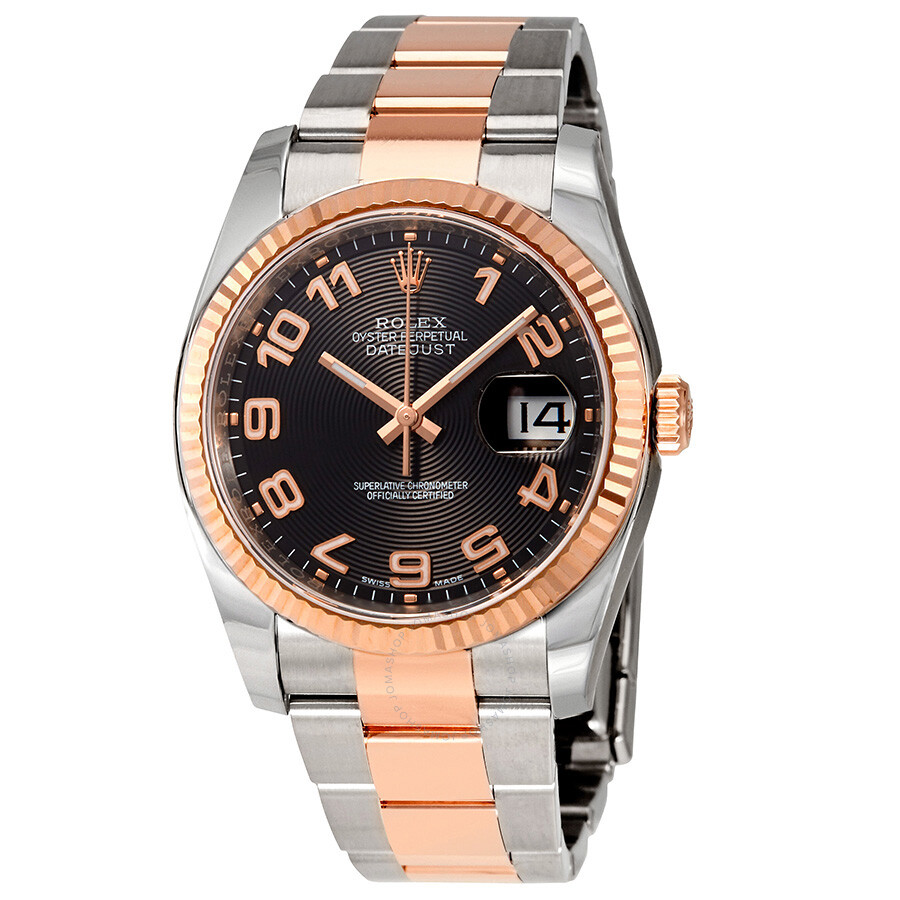 Rolex Oyster Perpetual Datejust 36 Black Concentric Dial Stainless Steel and 18K Everose Gold Bracelet Automatic Men s Watch 116231BKCAO（Lifetime free warranty+90-days replacement service & Refund!.）