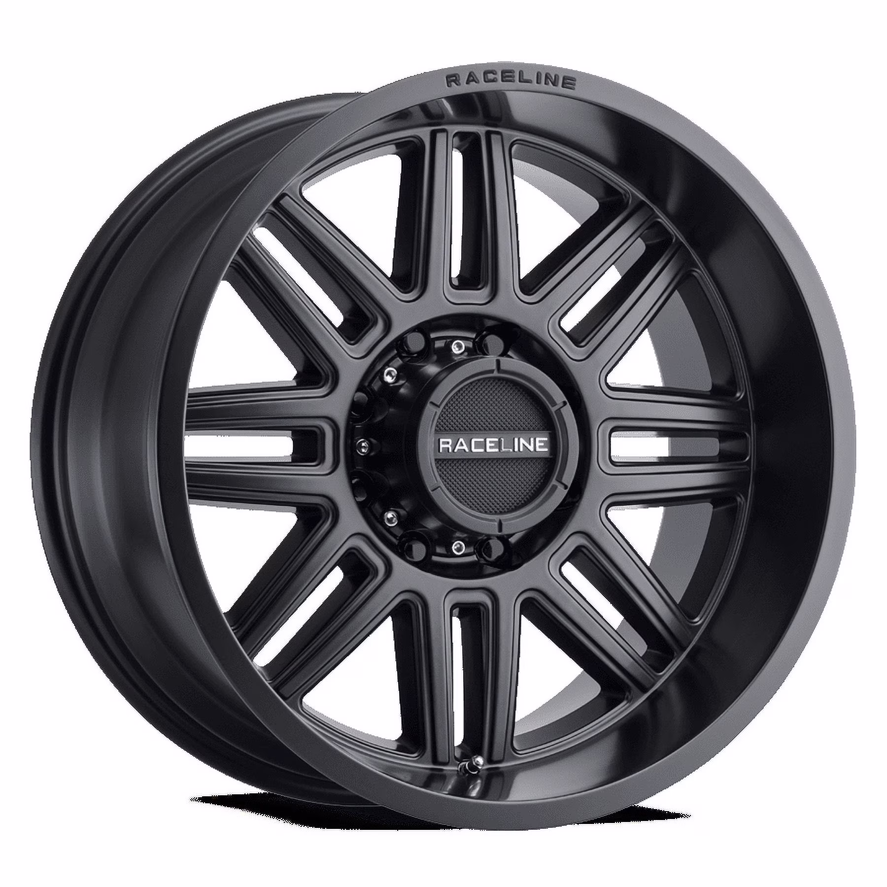 Raceline 948B - SPLIT 18" Cast Aluminum Wheel, SPLIT SATIN BLACK 18X9 8X180 +18mm Fits Select: 2013 GMC SIERRA K2500 SLE, 2013 CHEVROLET SILVERADO K3500 LT