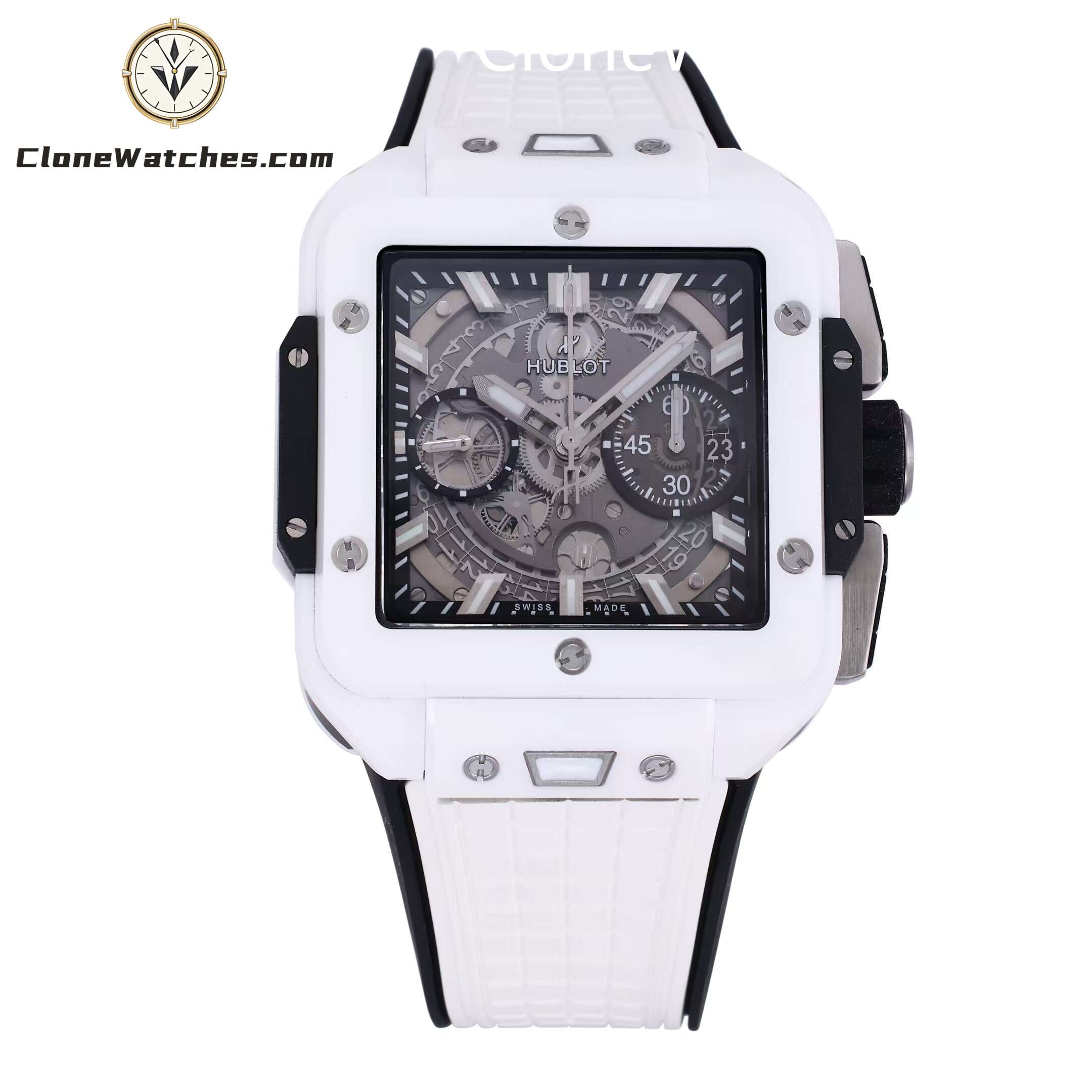 Hublot Super Clone Watches 1:1 Square Bang Unico White Ceramic 42MM 821.HX.0170.RX