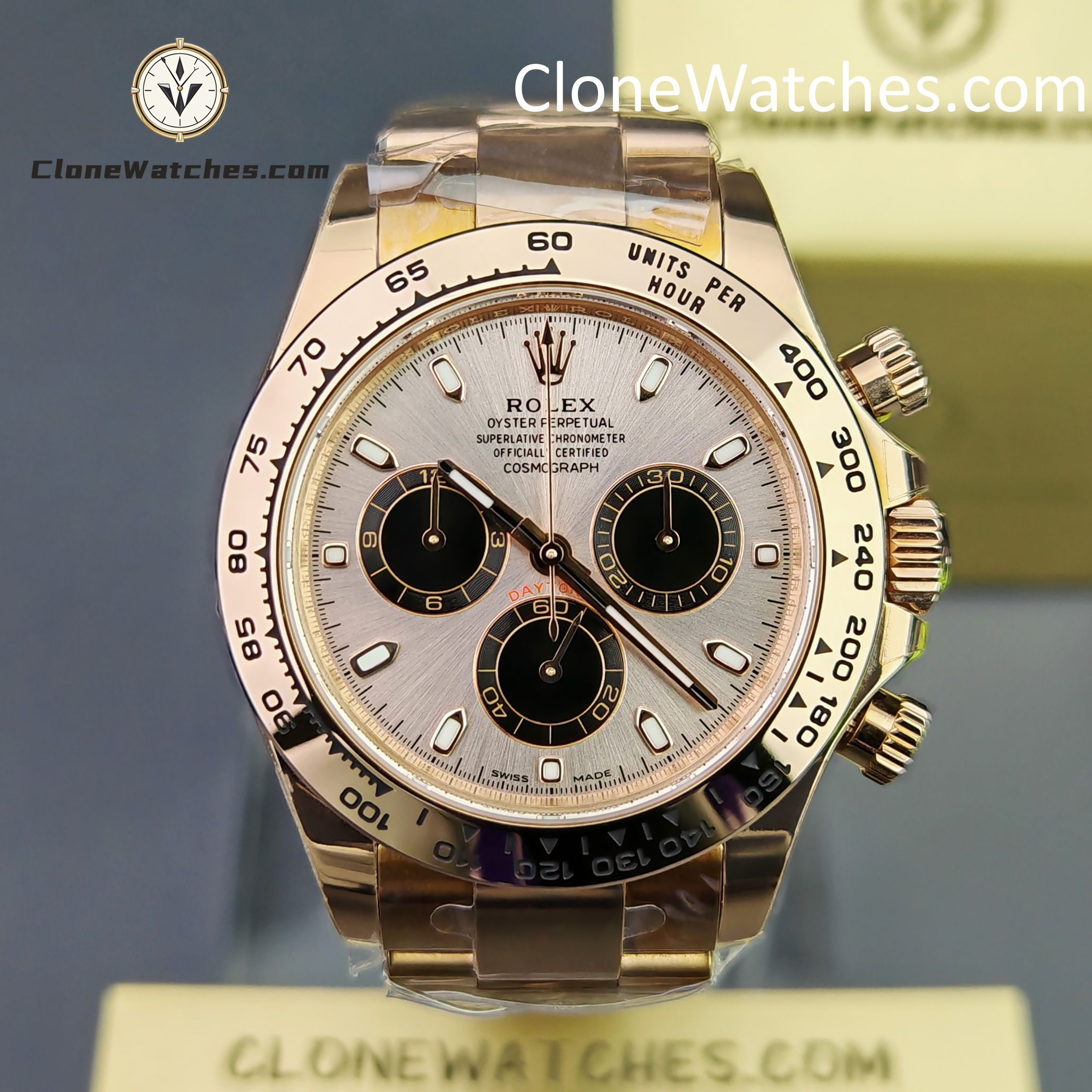 Rolex Super Clone Watches 1:1 Daytona Sundust/Black Dial m116505-0016 4130 Movement