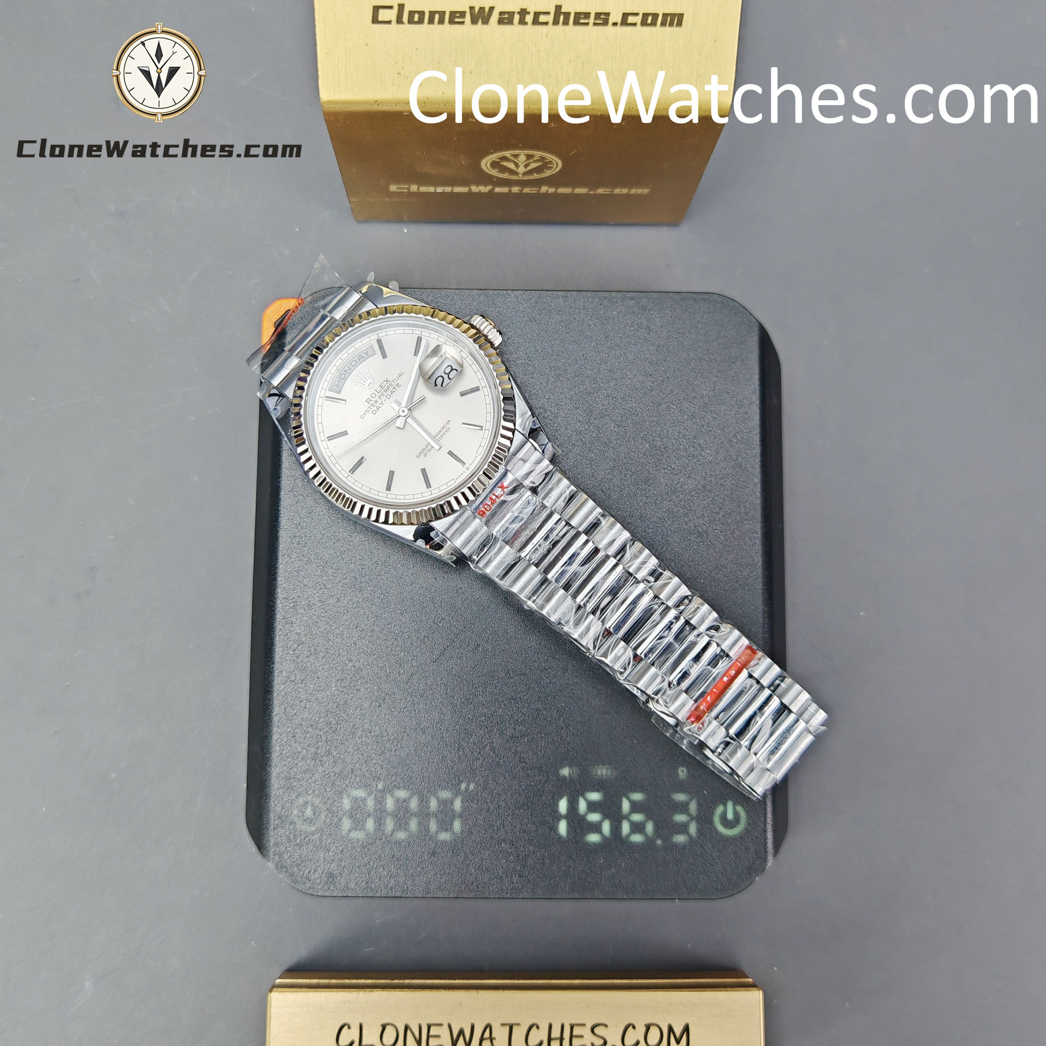Rolex Super Clone Watches 1:1 Day Date Silver Dial 36mm m128236-0001 3255 Movement