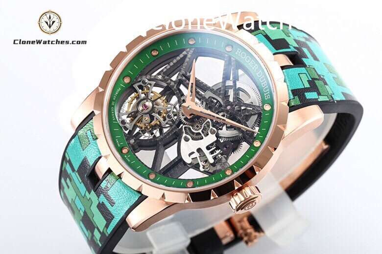 Roger Dubuis Super Clone Watches 1:1 Excalibur Skeleton Tourbillon RDDBEX0939 42MM