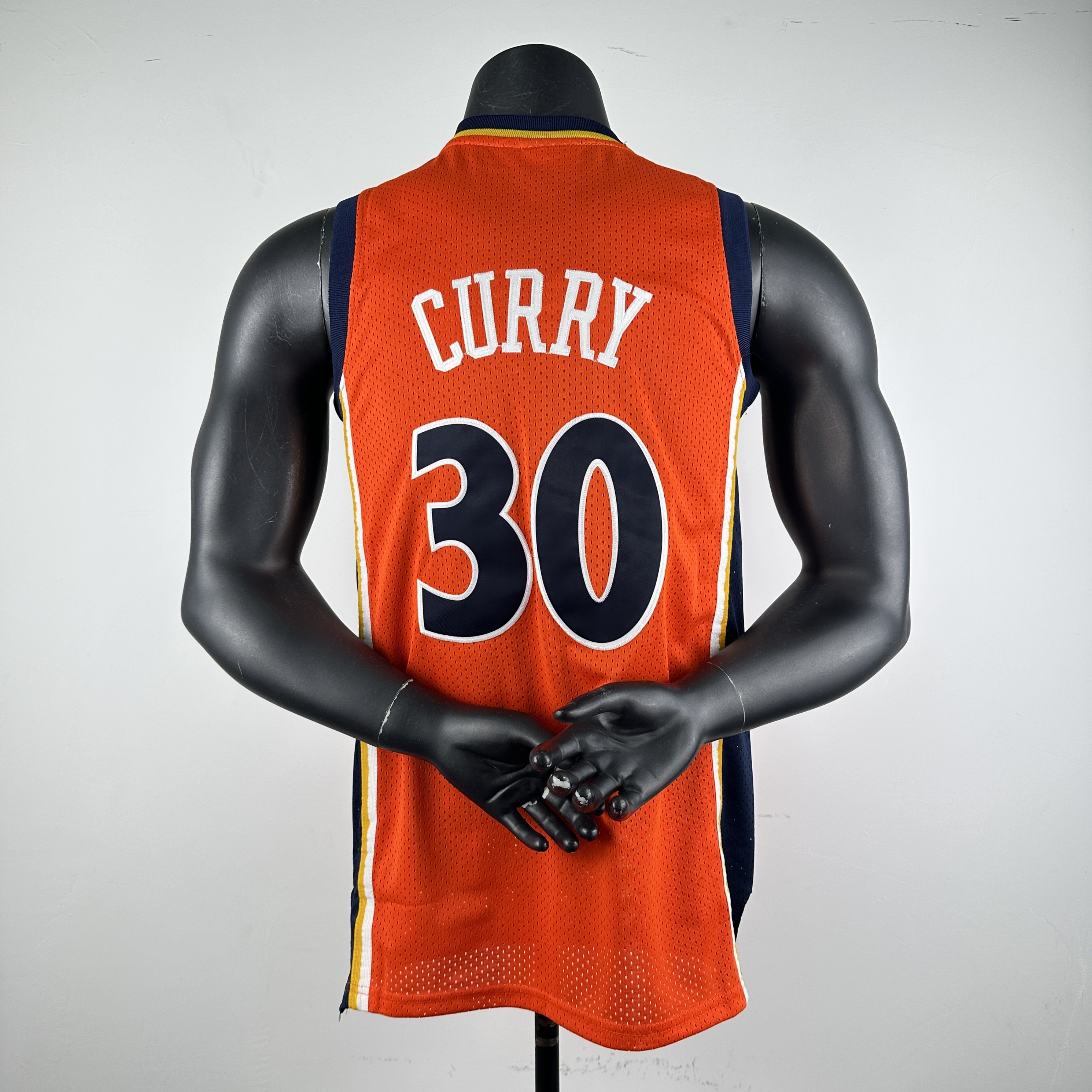 Embroidered MN retro jersey Warriors 2009/10 season orange No. 30 Curry