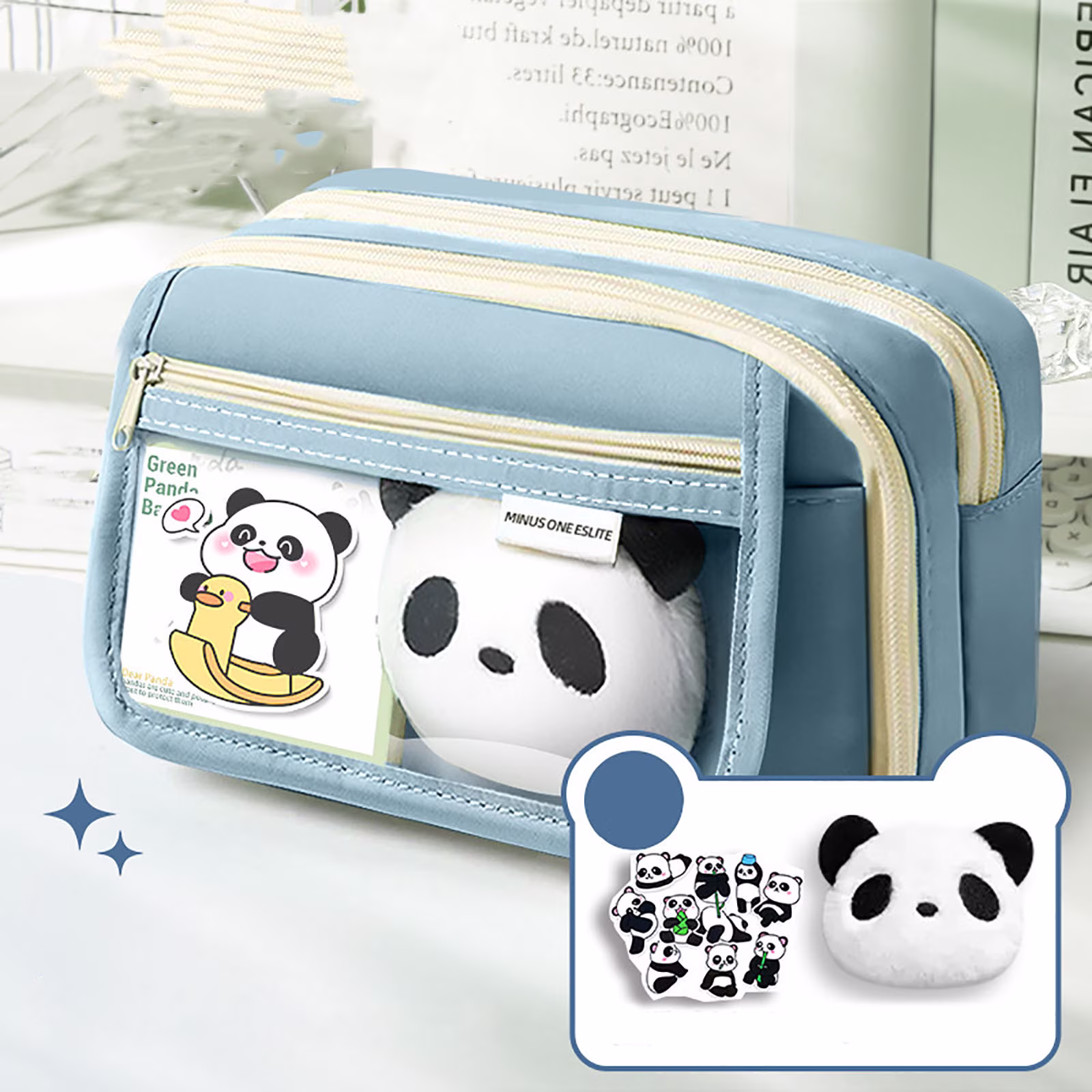 PALIFEUR Pencil Case Large Capacity Pencil Pouch, Multi-layer Aesthetic Pen Bag, Sturdy Multifunctional Pencil Bag, Pencil Box, Sky Blue