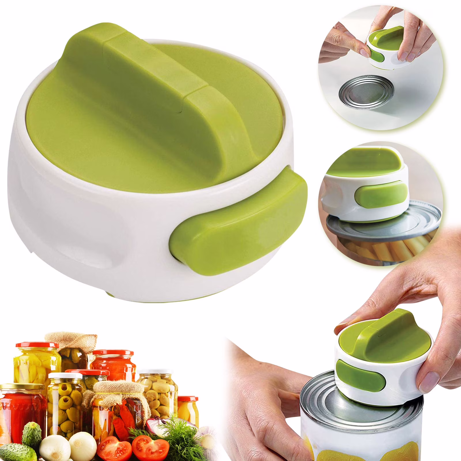 Homchy Can Opener Open Your Cans with A Simply Push of Button No Sharp Edge Food-Safe and Handheld Can Opener