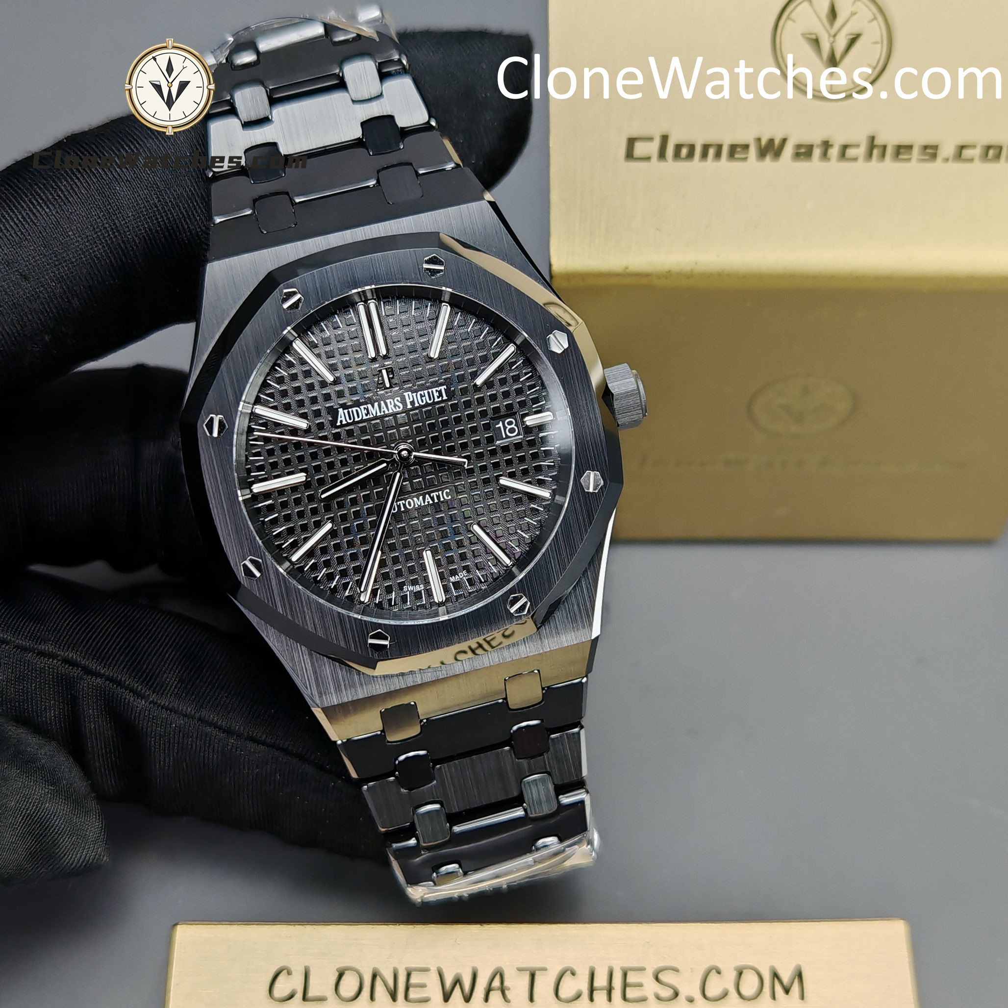 Audemars Piguet Super Clone Watches 1:1 Royal Oak 15400 Black Ceramic Black Dial