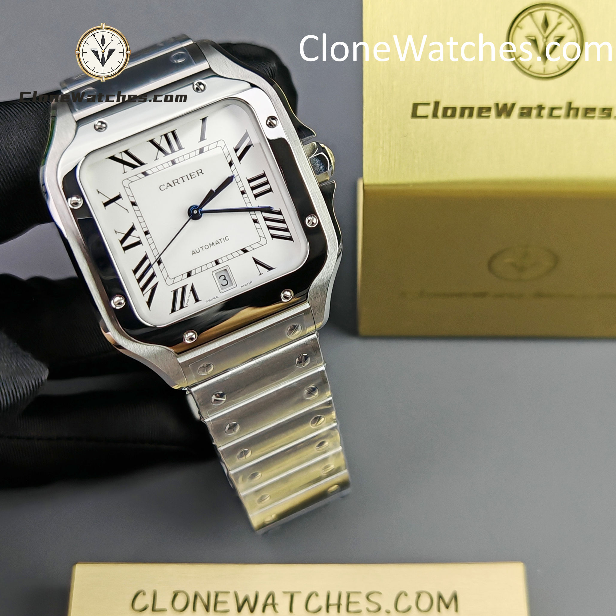 Cartier Super Clone Watches 1:1 Santos Series White Dial 39.8MM WSSA0009