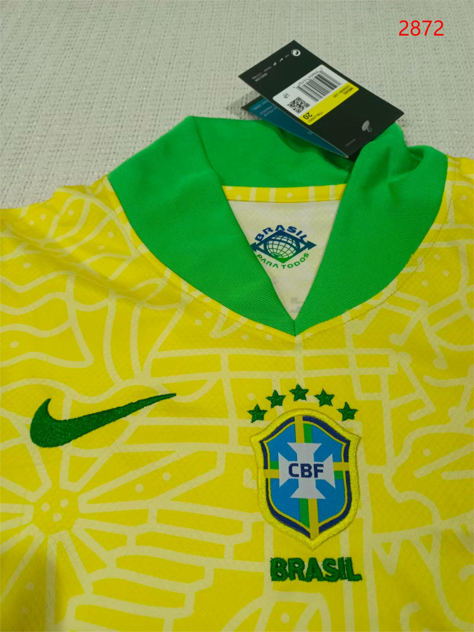 2024/25 Brazil Home Long Sleeve Children's Jersey 1:1 Thai Quality