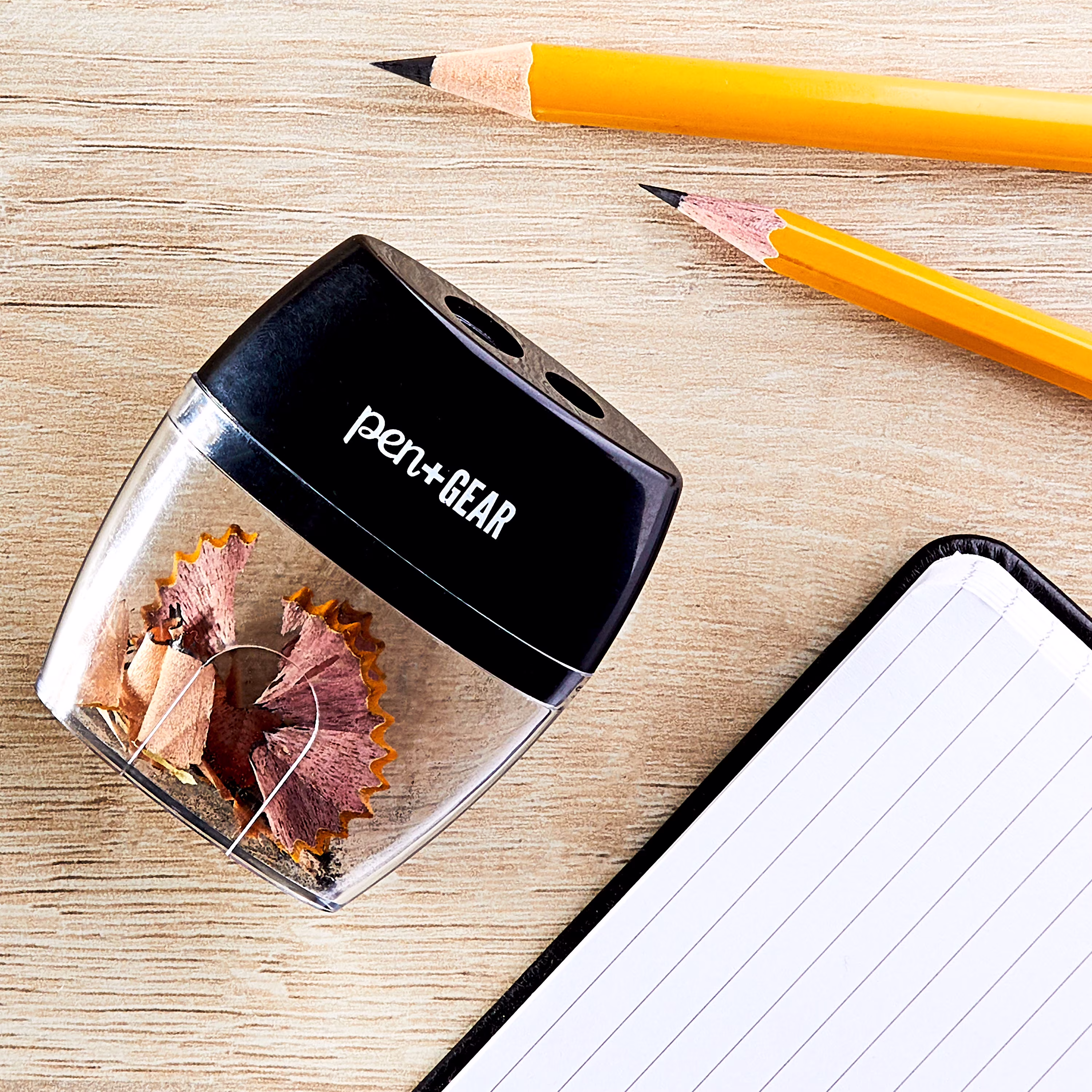 Pen+Gear 2-Hole, Handheld Manual Pencil Sharpener, Black, 1 Count