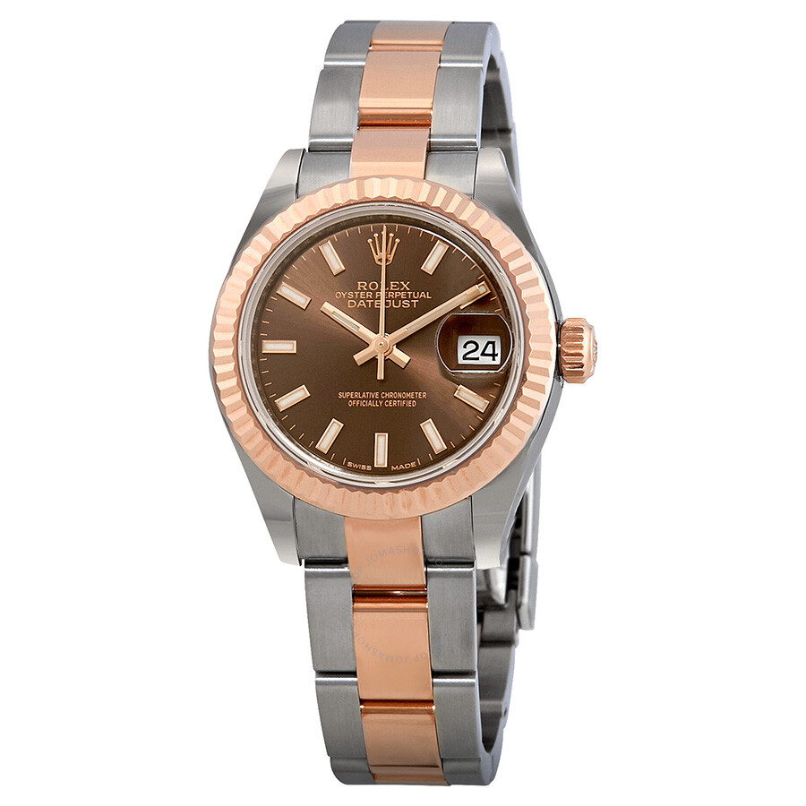 Rolex Datejust Chocolate Dial Ladies Steel and 18K Everose Gold Watch 279171CHSO（Lifetime free warranty+90-days replacement service & Refund!.）