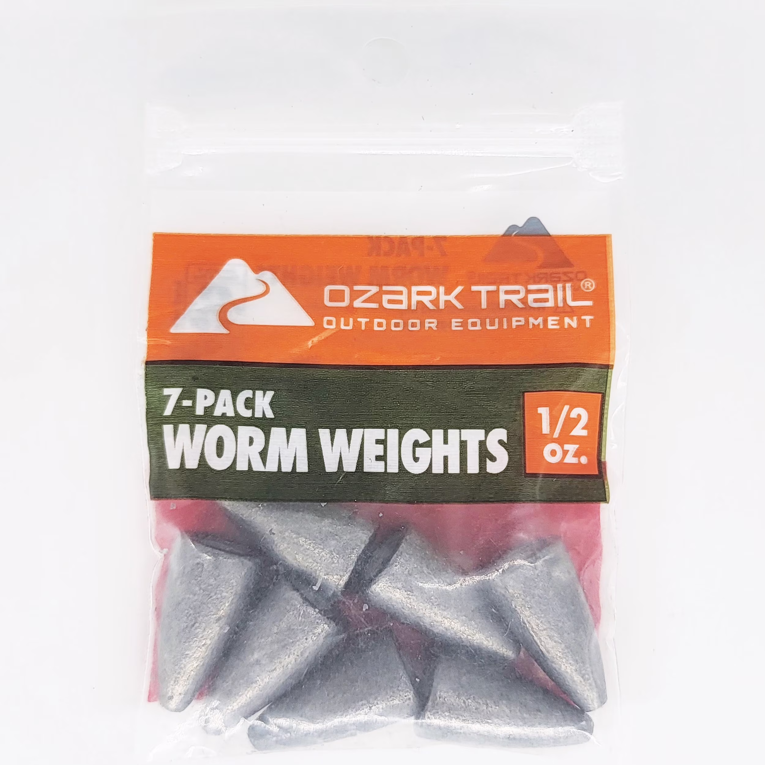 (6 pack) Ozark Trail Worm Weight 1/2 oz, Fishing Lead Weight, Product Size 0.87x0.47in